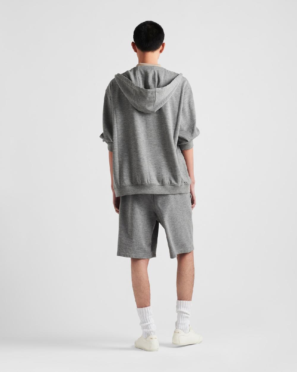 Prada Cárdigan En Mezcla De Cachemir Con Capucha