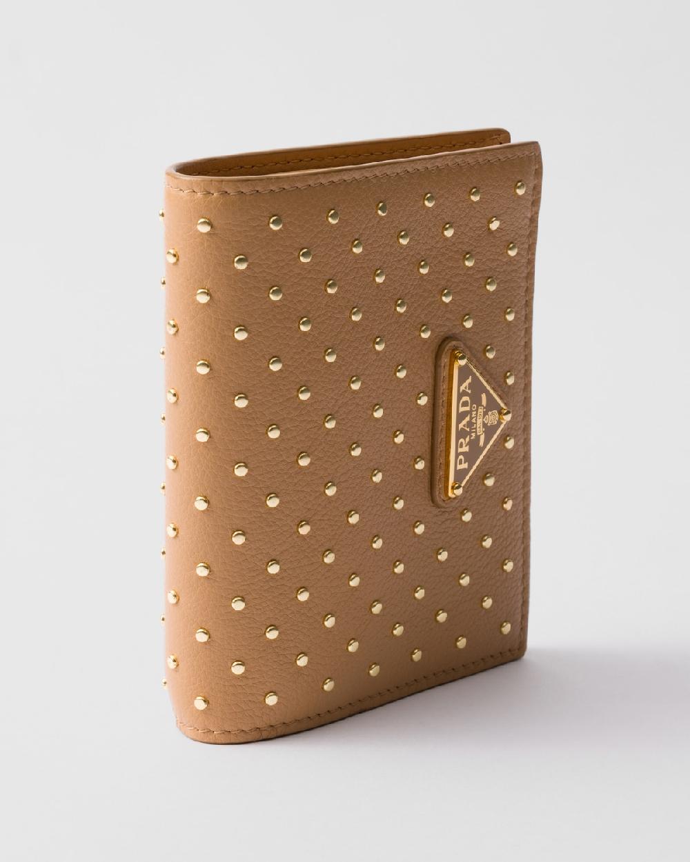 Prada Cartera Pequeña De Piel Con Tachuelas