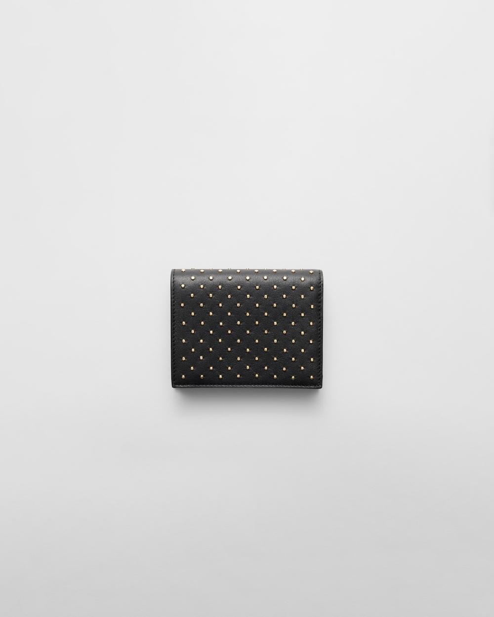 Prada Cartera Pequeña De Piel Con Tachuelas