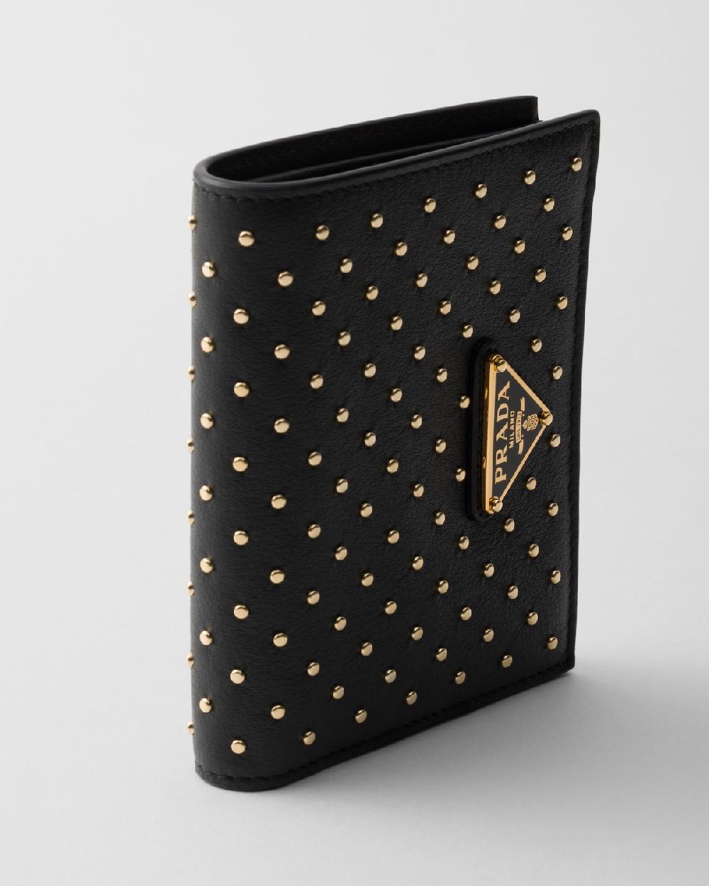 Prada Cartera Pequeña De Piel Con Tachuelas