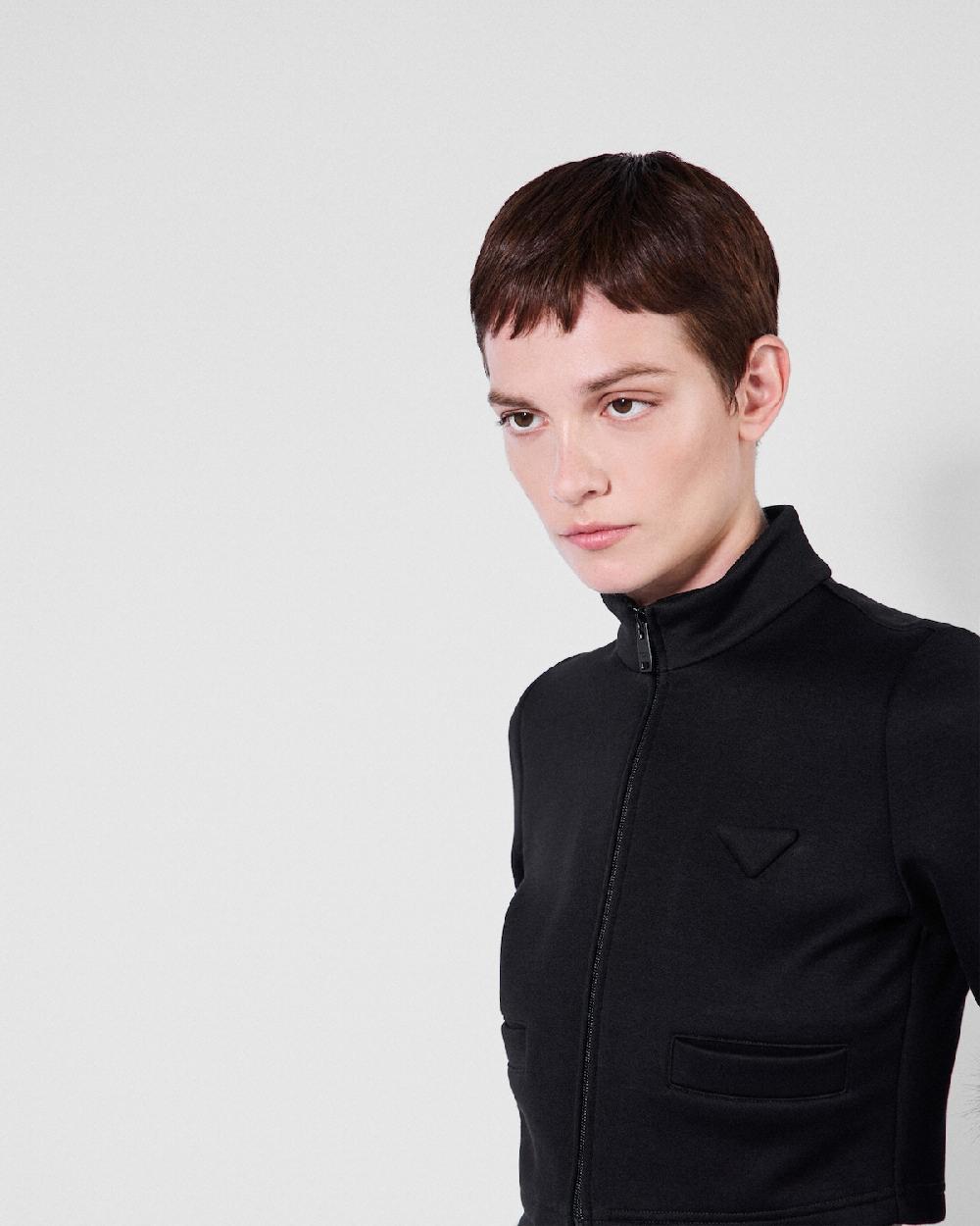 Prada Cazadora Corta De Felpa