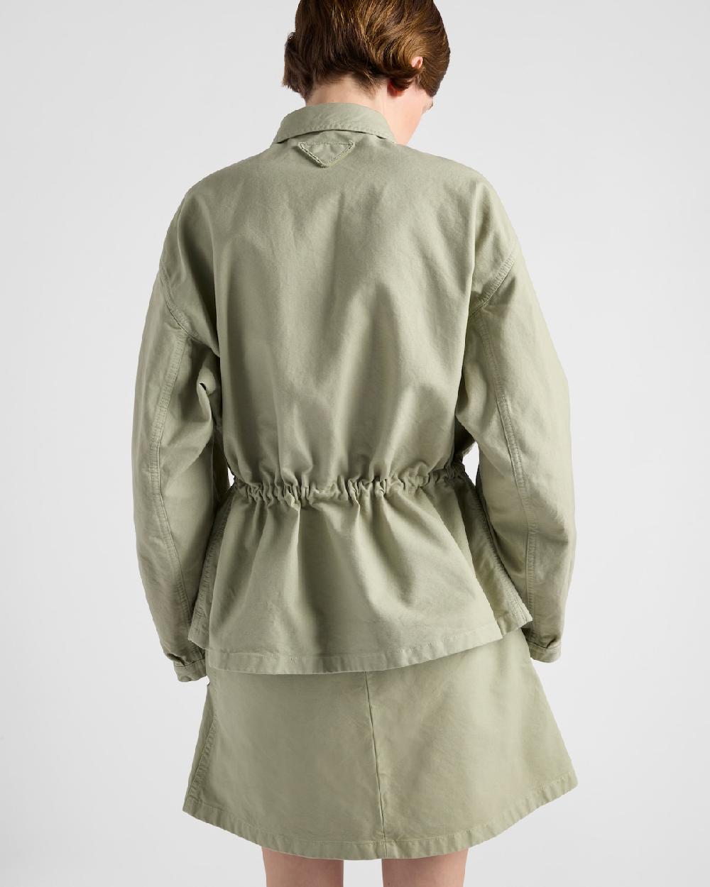 Prada Cazadora De Lona Envejecida