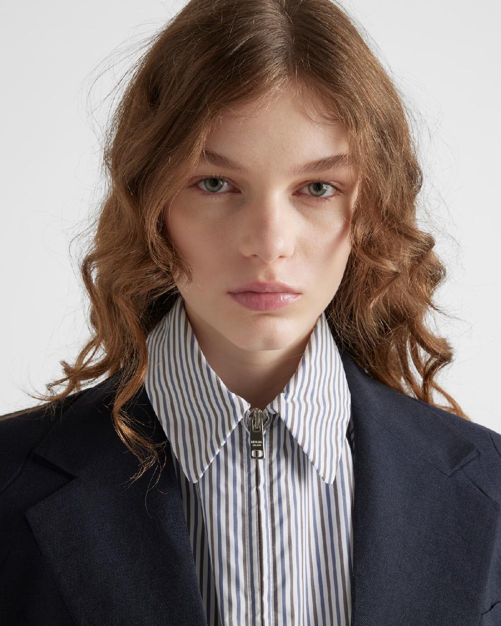 Prada Cazadora De Popelín A Rayas