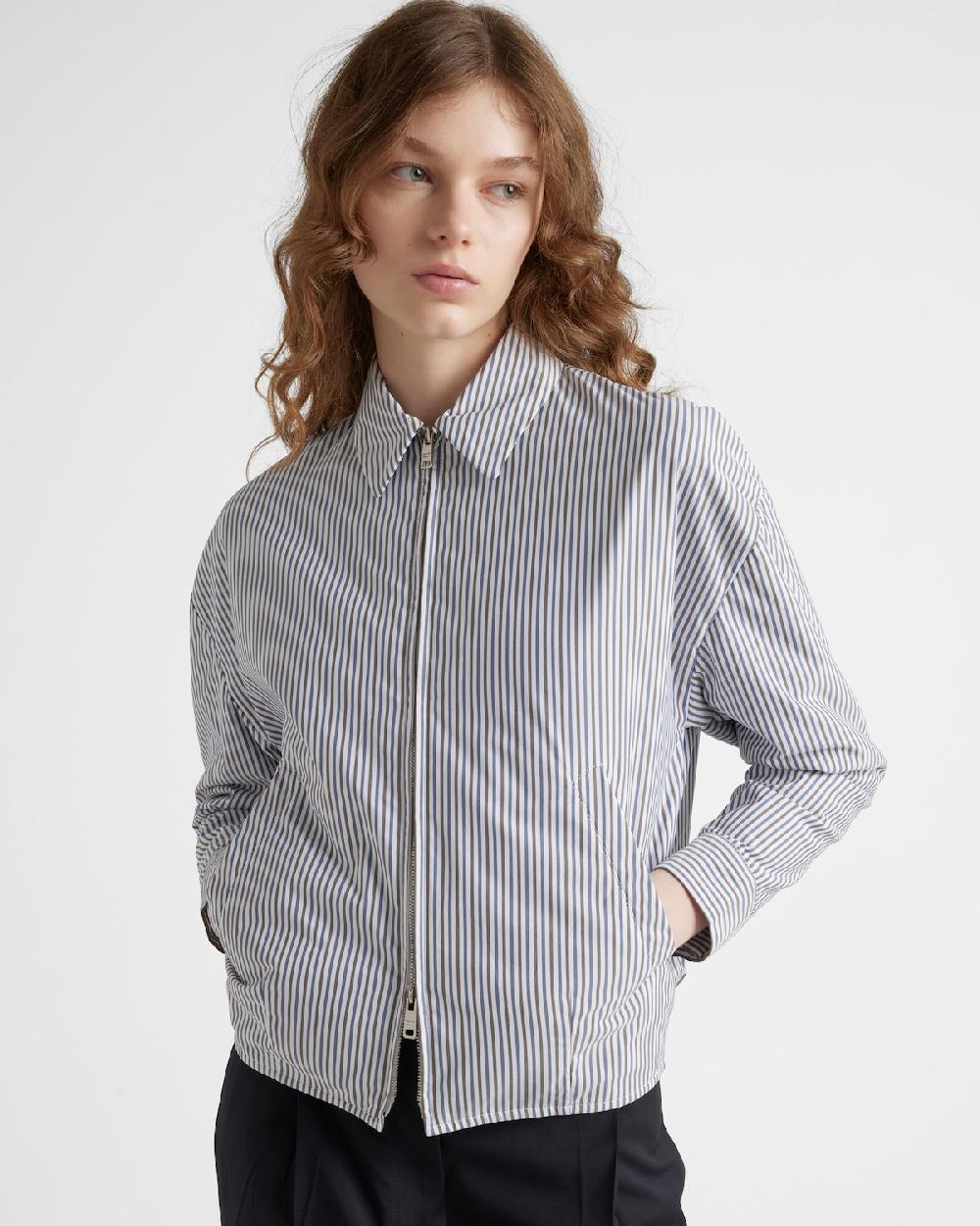 Prada Cazadora De Popelín A Rayas