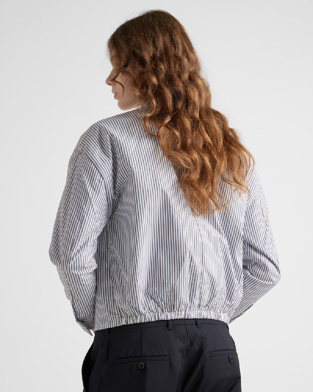 Prada Cazadora De Popelín A Rayas