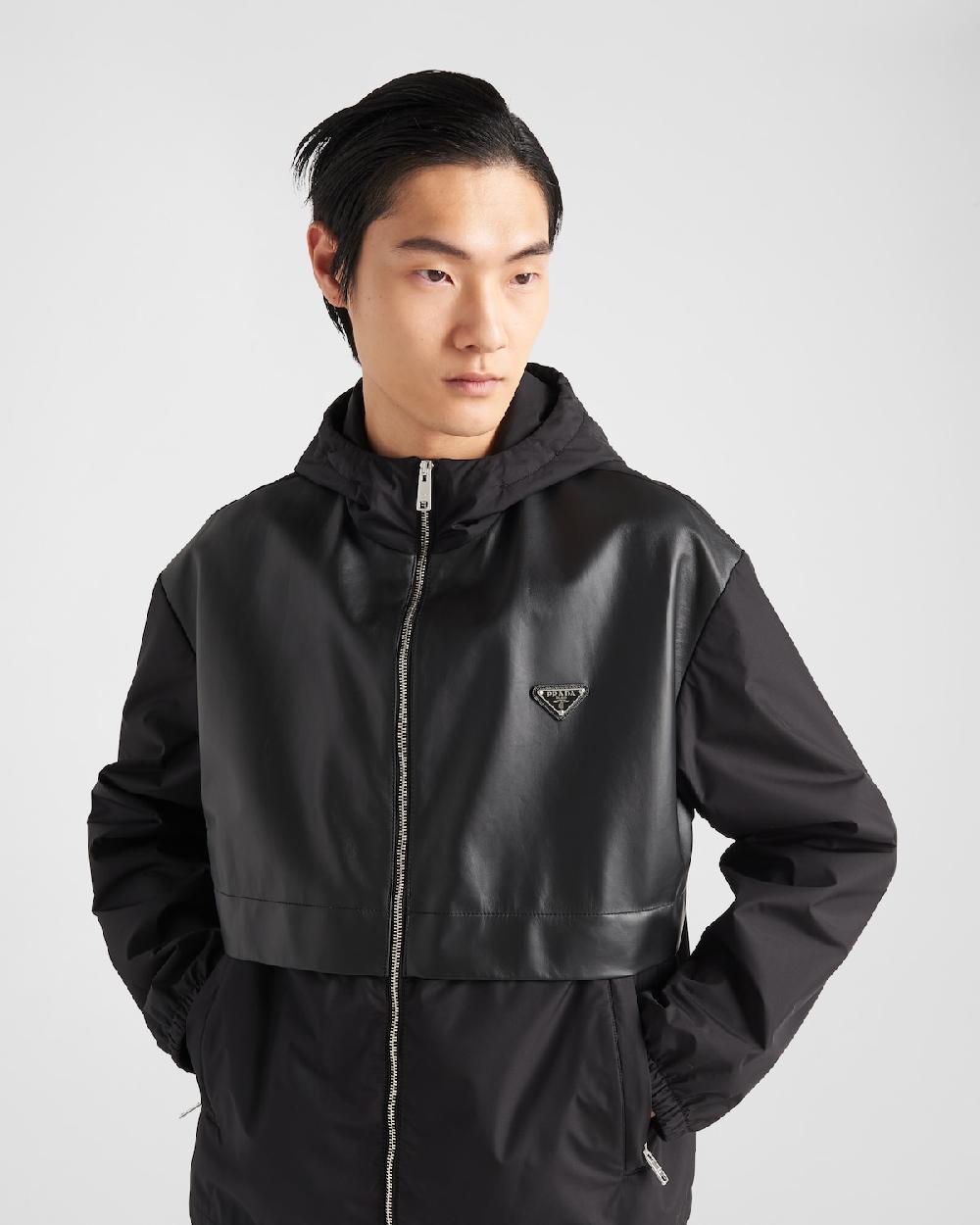 Prada Cazadora De Seda Y Piel