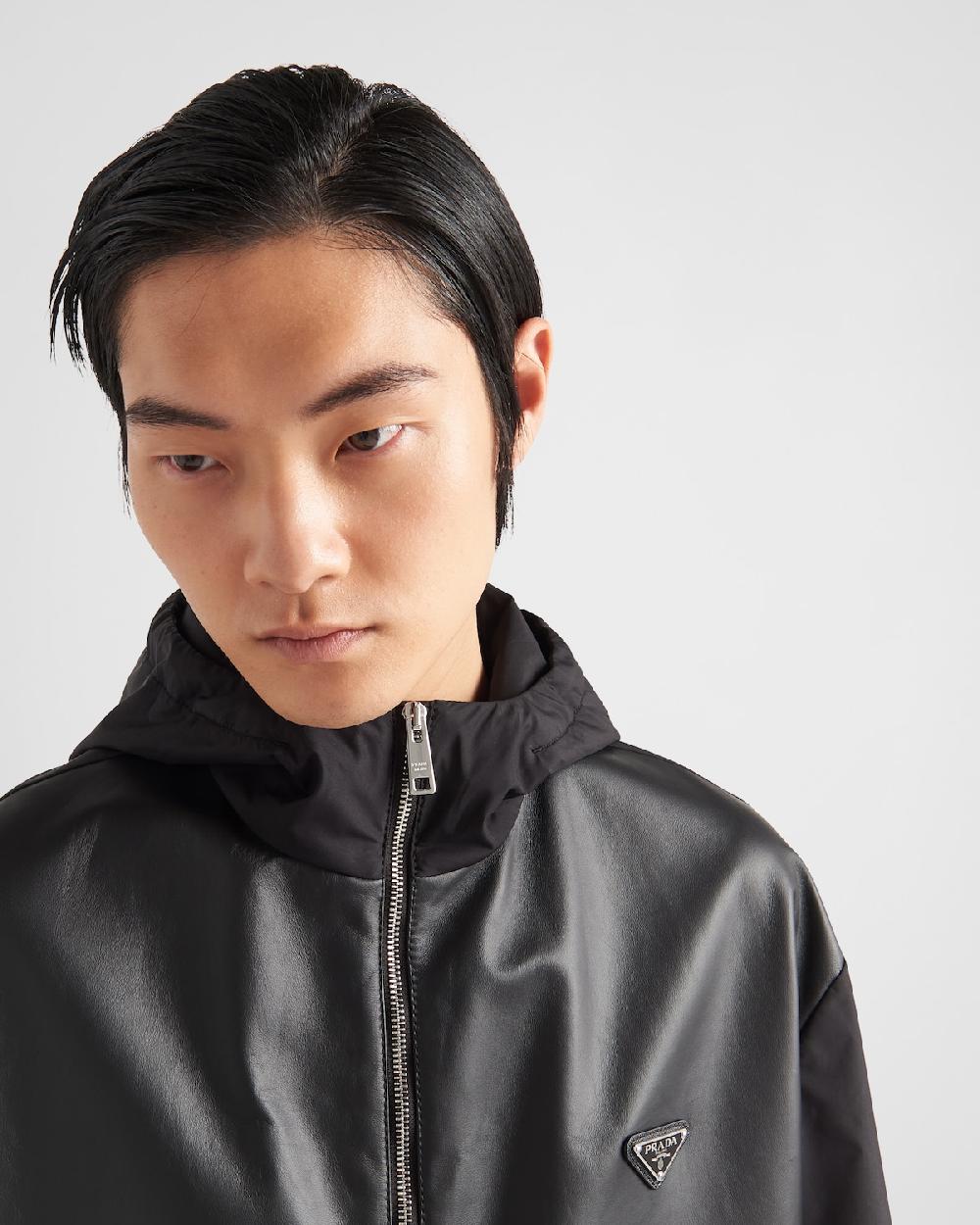 Prada Cazadora De Seda Y Piel