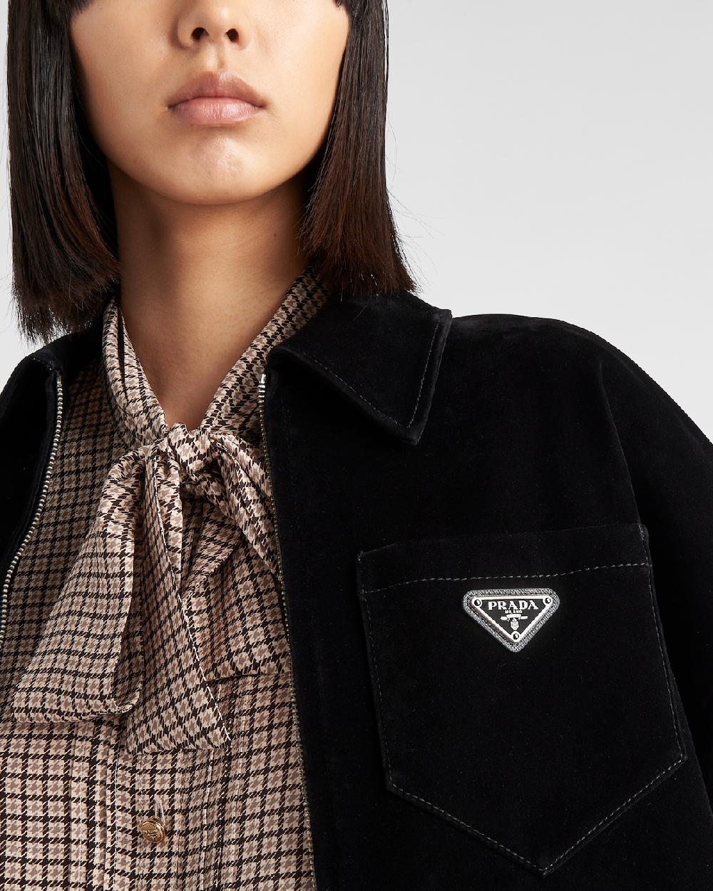 Prada Cazadora De Tejido Vaquero Aterciopelado