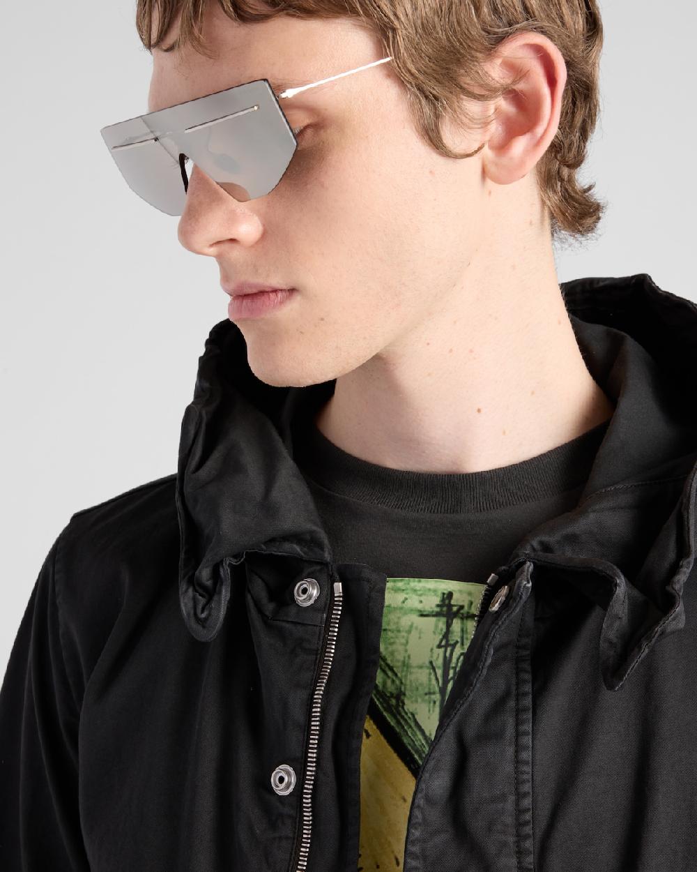 Prada Cazadora Estilo Sobrecamisa Corta De Algodón