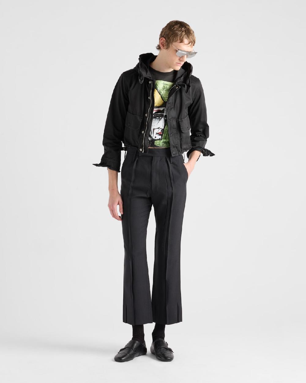 Prada Cazadora estilo sobrecamisa corta de algodón