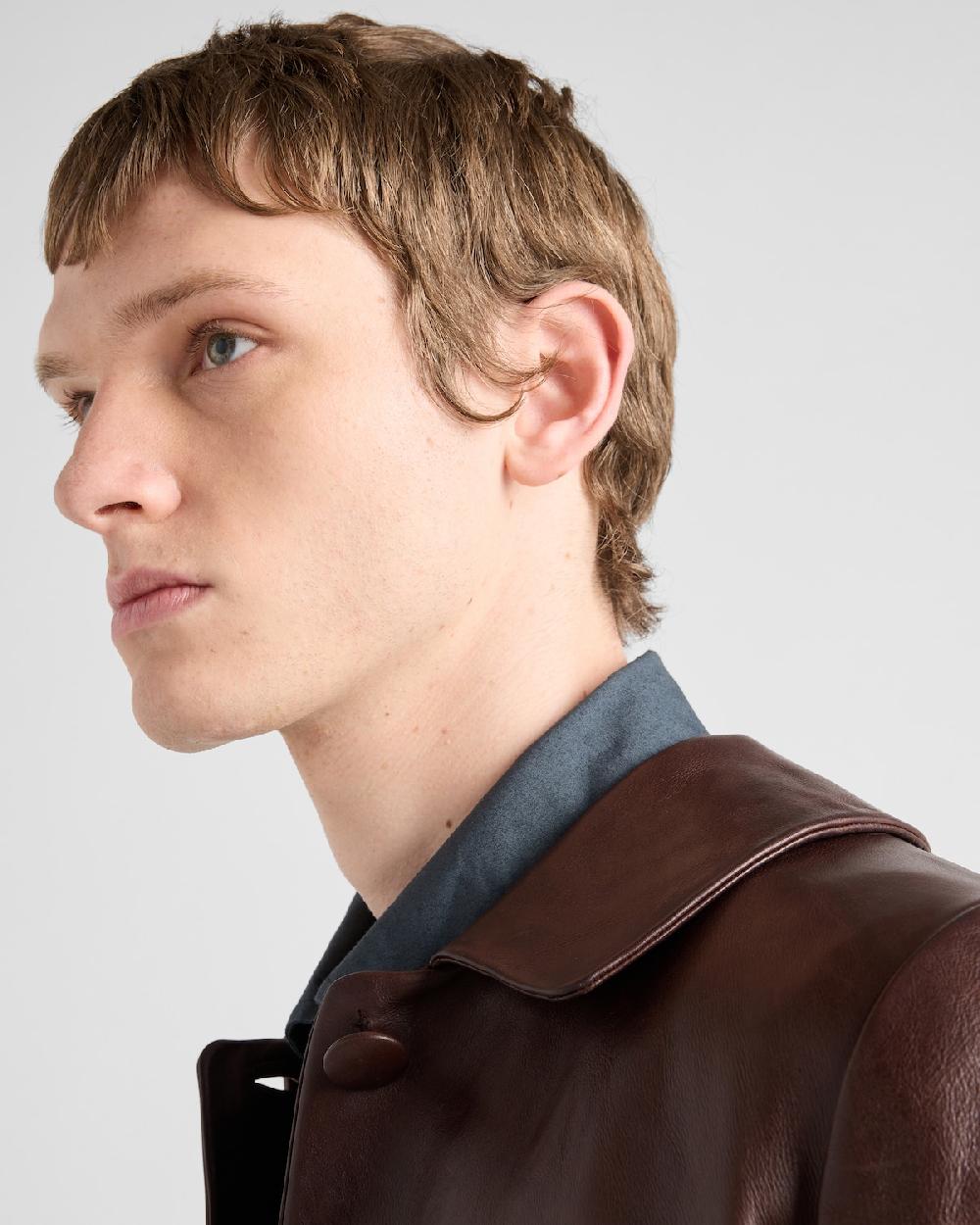 Prada Cazadora Estilo Sobrecamisa De Piel