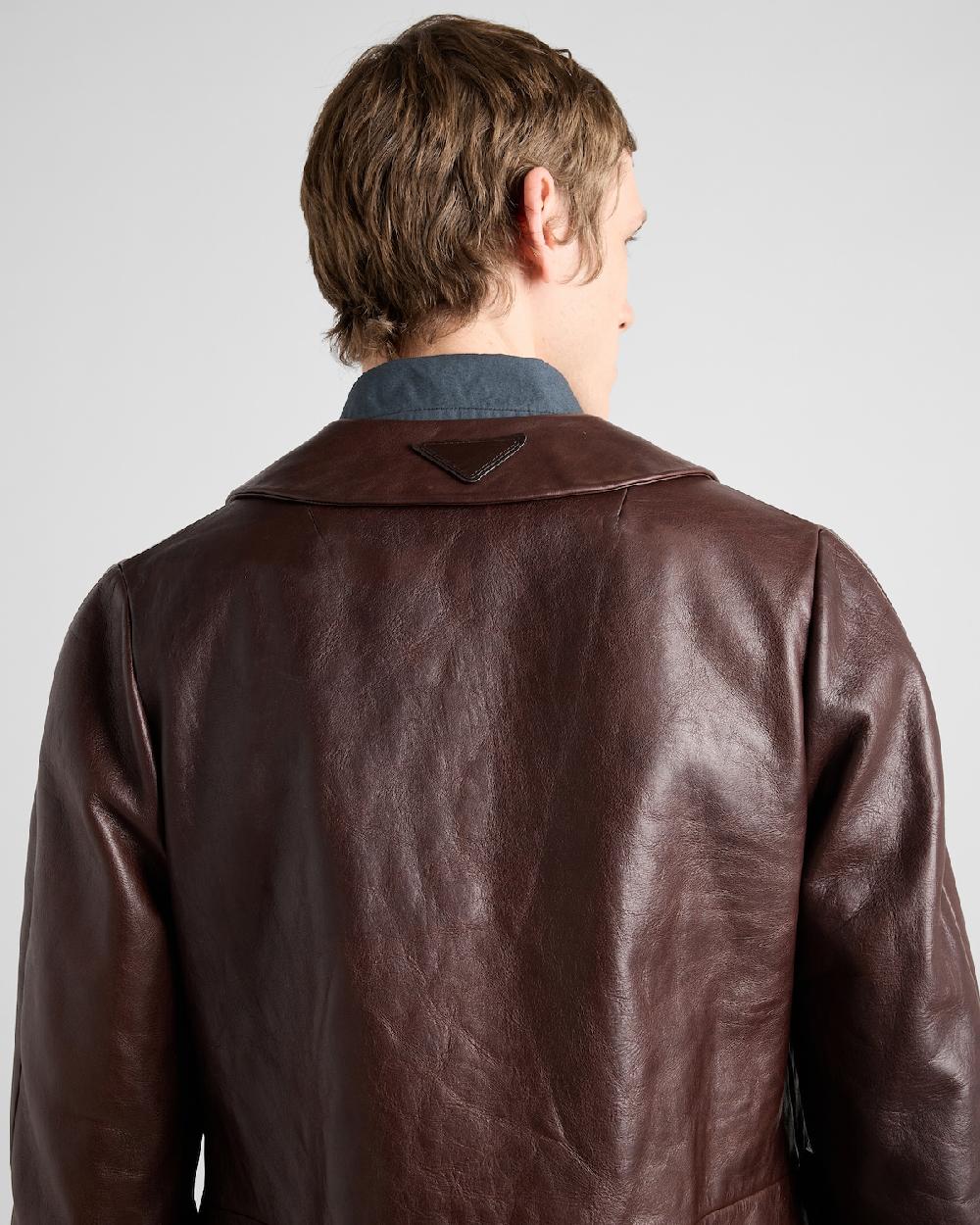 Prada Cazadora Estilo Sobrecamisa De Piel