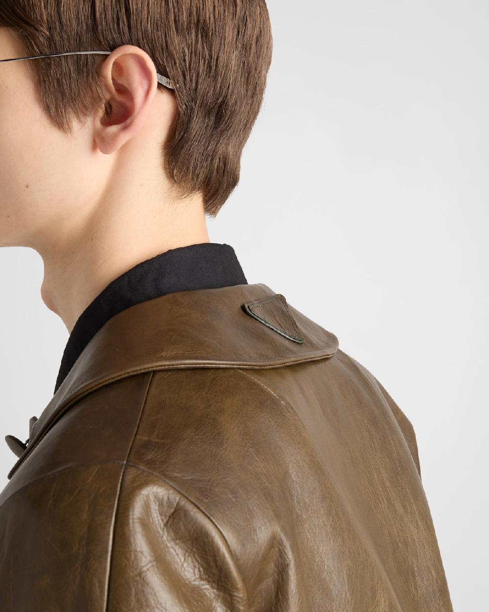 Prada Cazadora Estilo Sobrecamisa De Piel