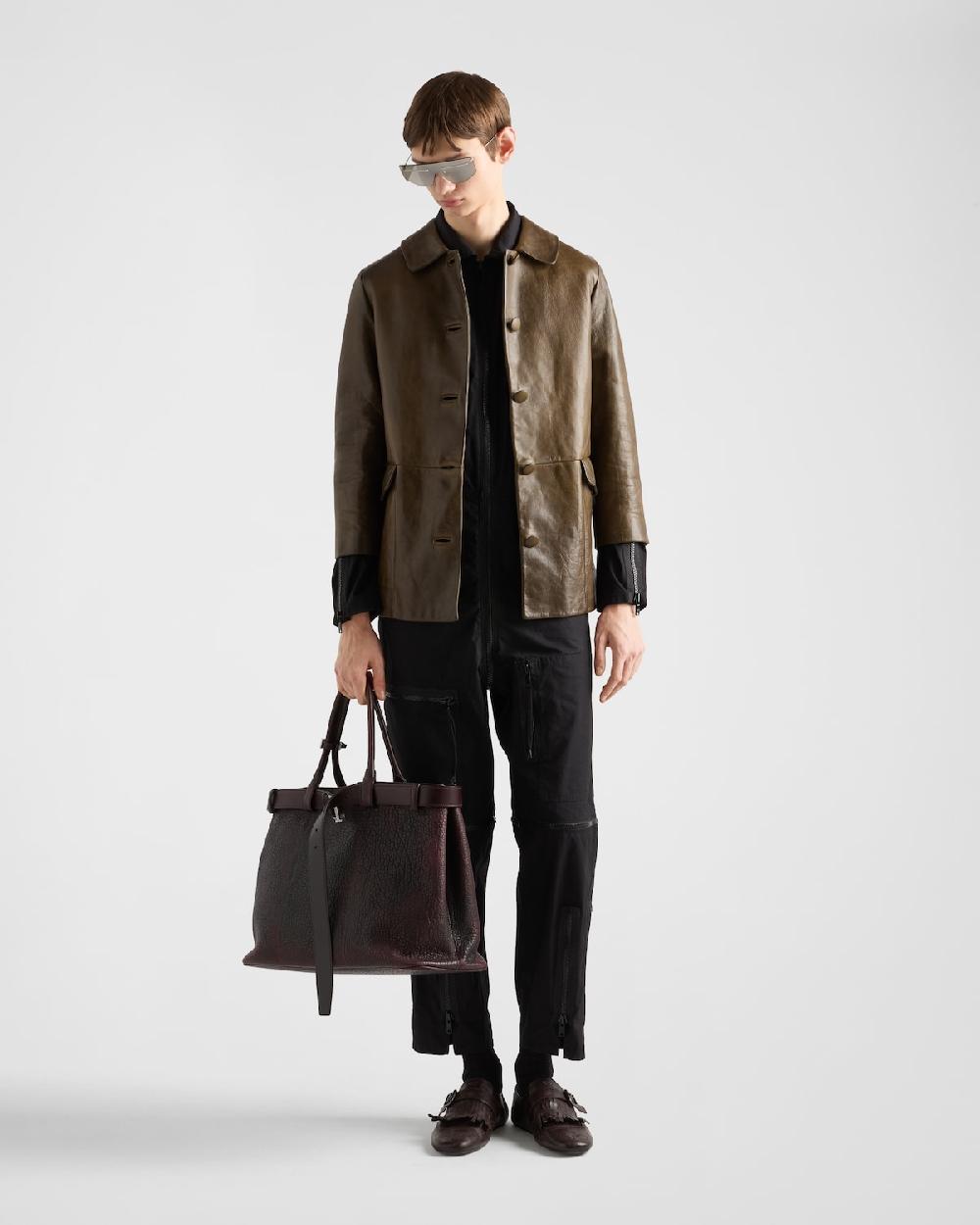 Prada Cazadora estilo sobrecamisa de piel