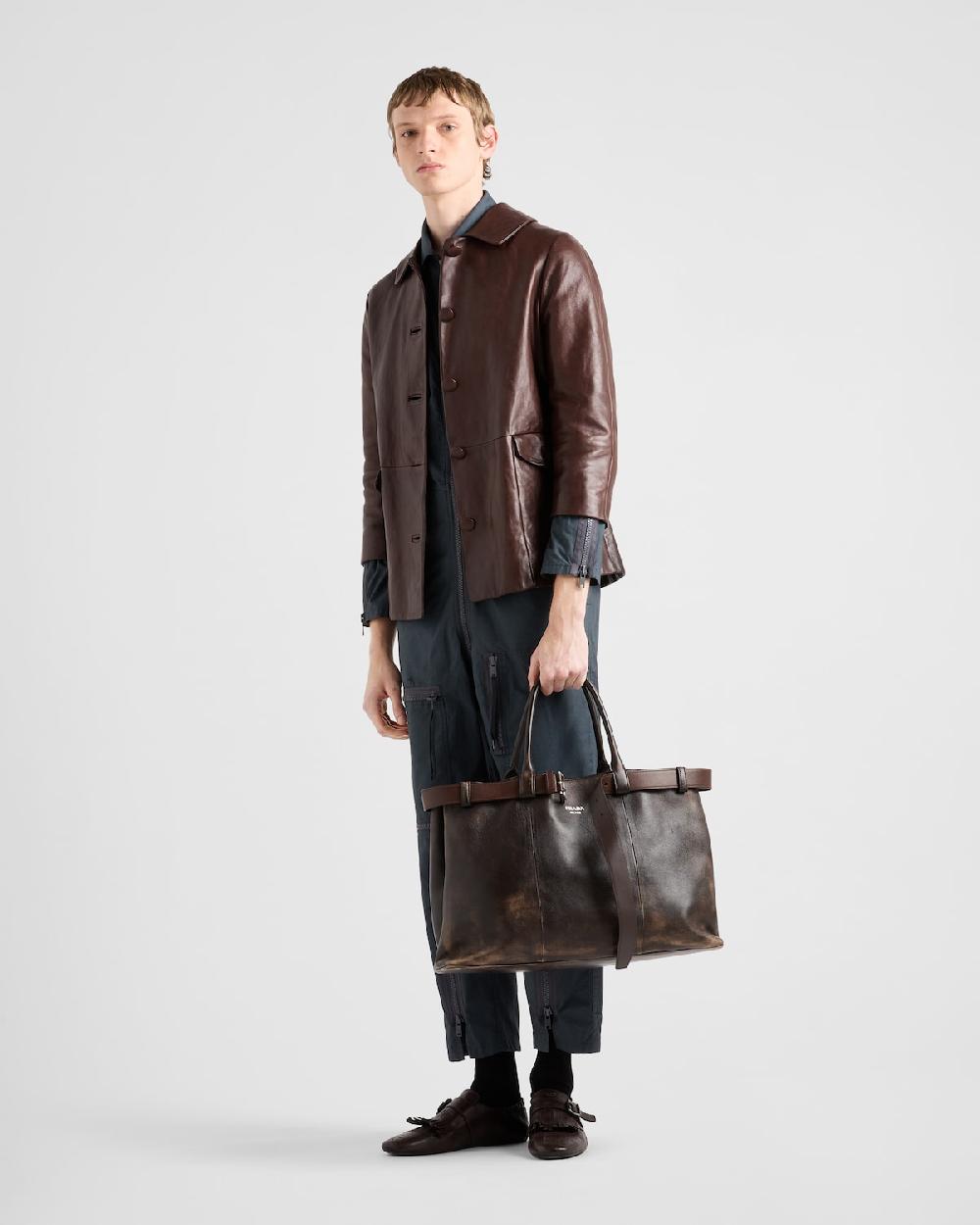 Prada Cazadora estilo sobrecamisa de piel