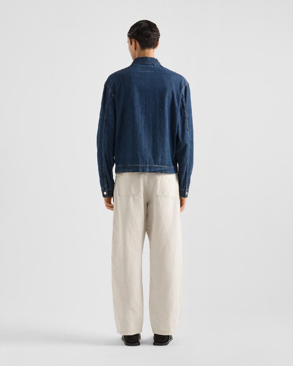 Prada Cazadora Vaquera Ligera Con Cremallera