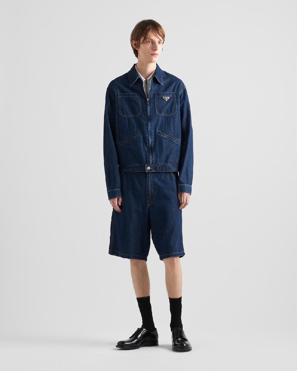 Prada Cazadora vaquera ligera con cremallera