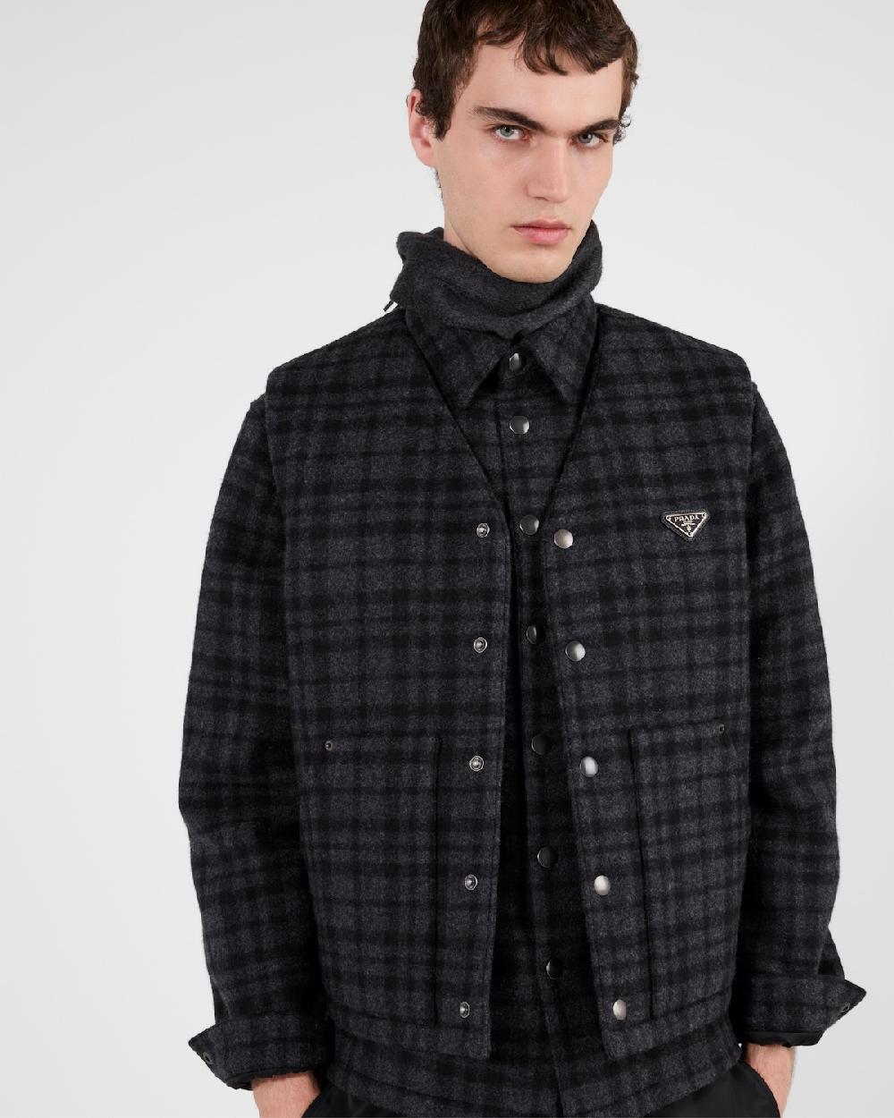 Prada Chaleco De Lana A Cuadros