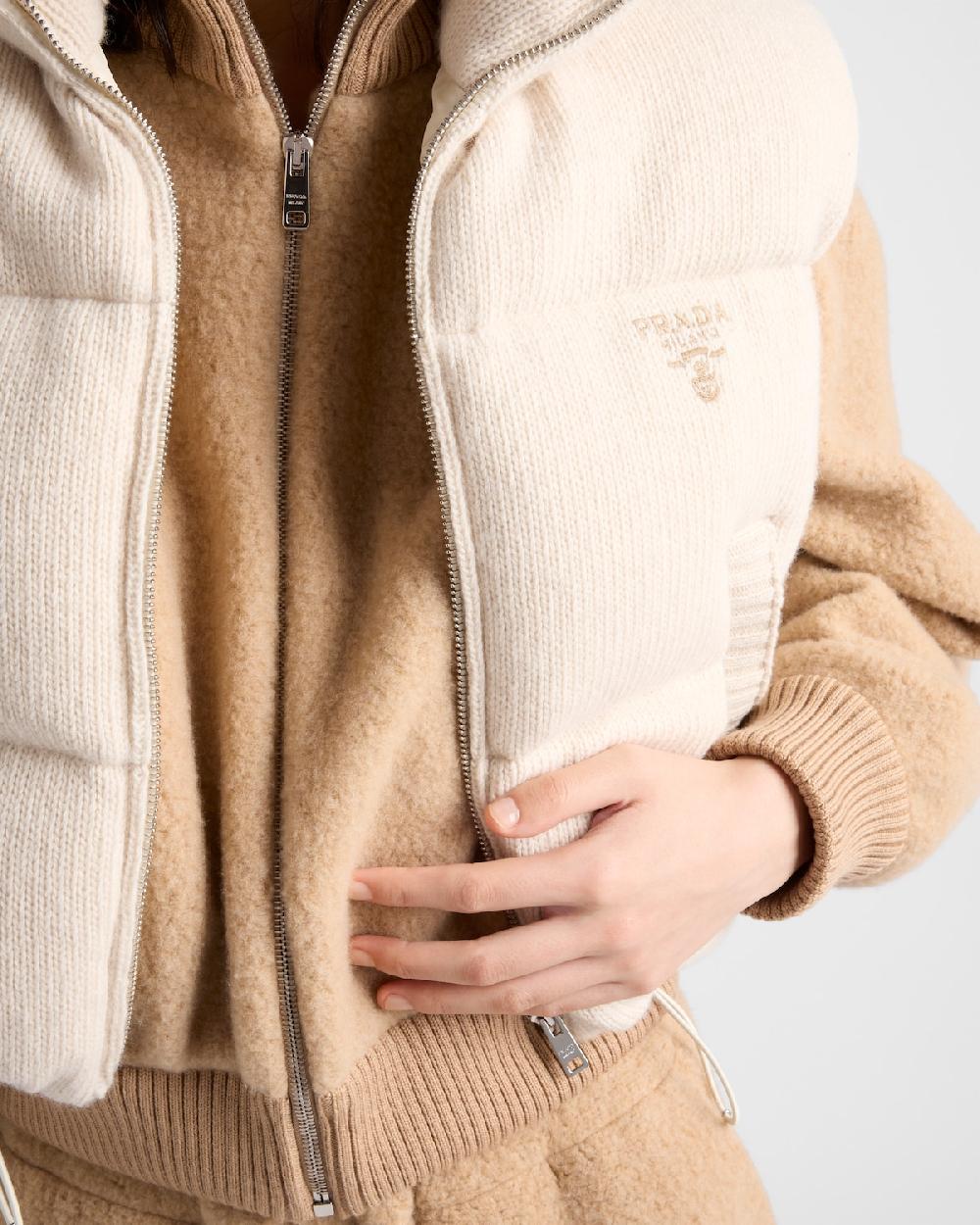 Prada Chaleco De Plumón Lana Y Cachemir