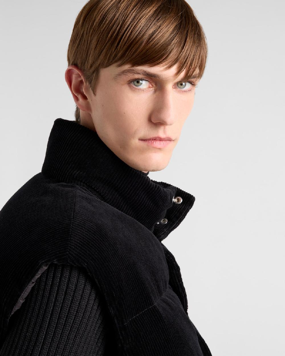 Prada Chaleco De Plumón Y Pana