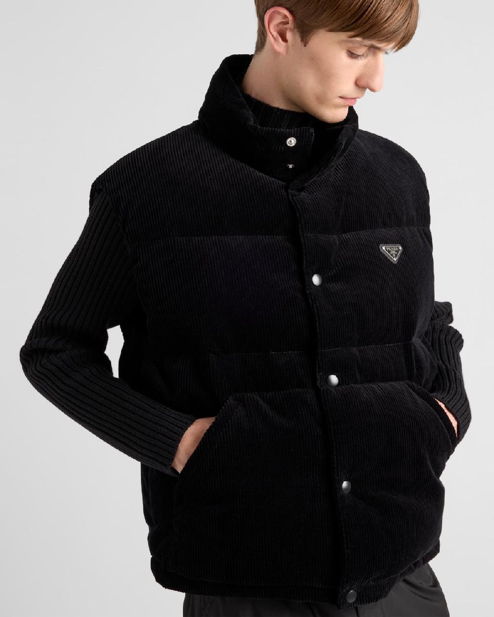 Prada Chaleco De Plumón Y Pana