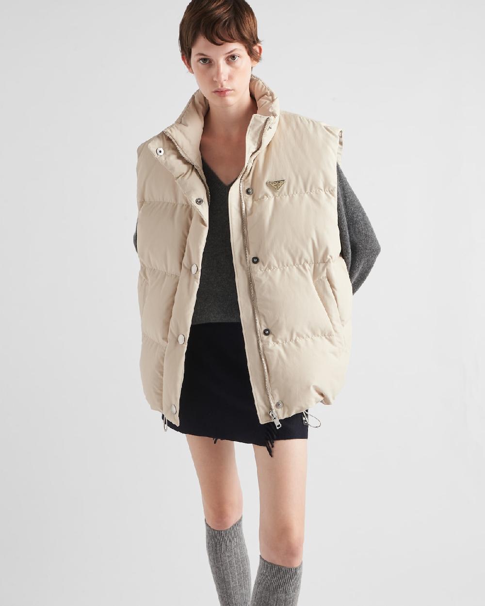 Prada Chaleco De Tejido Técnico Con Plumón