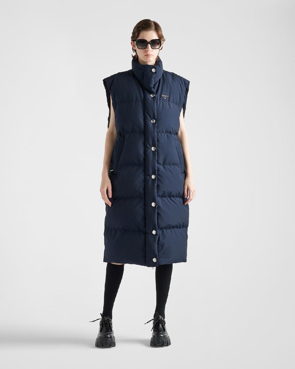 Prada Chaleco largo de tejido técnico con plumón