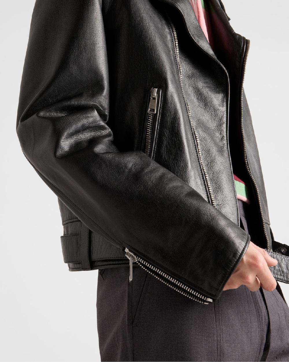 Prada Chaqueta Biker De Piel