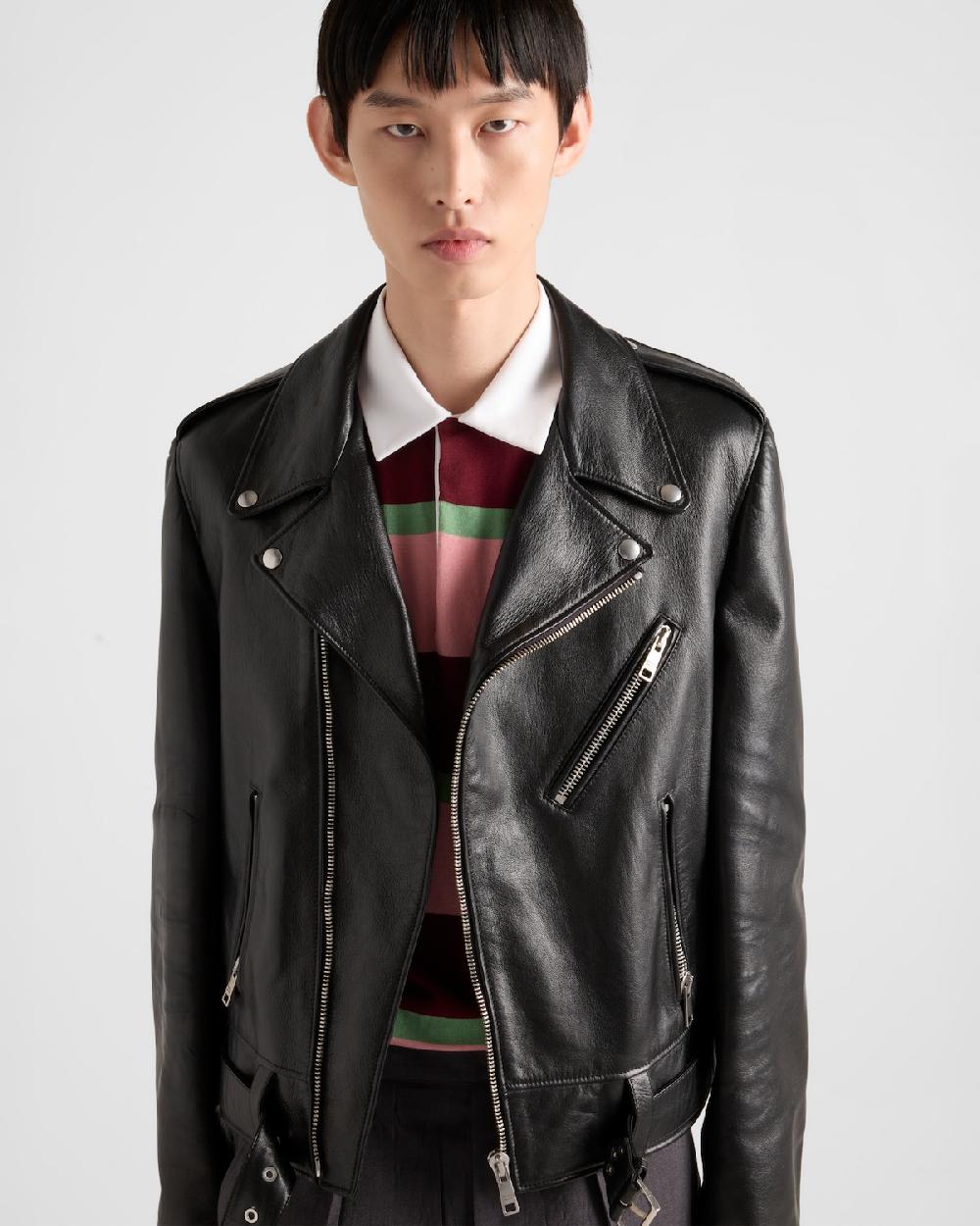 Prada Chaqueta Biker De Piel