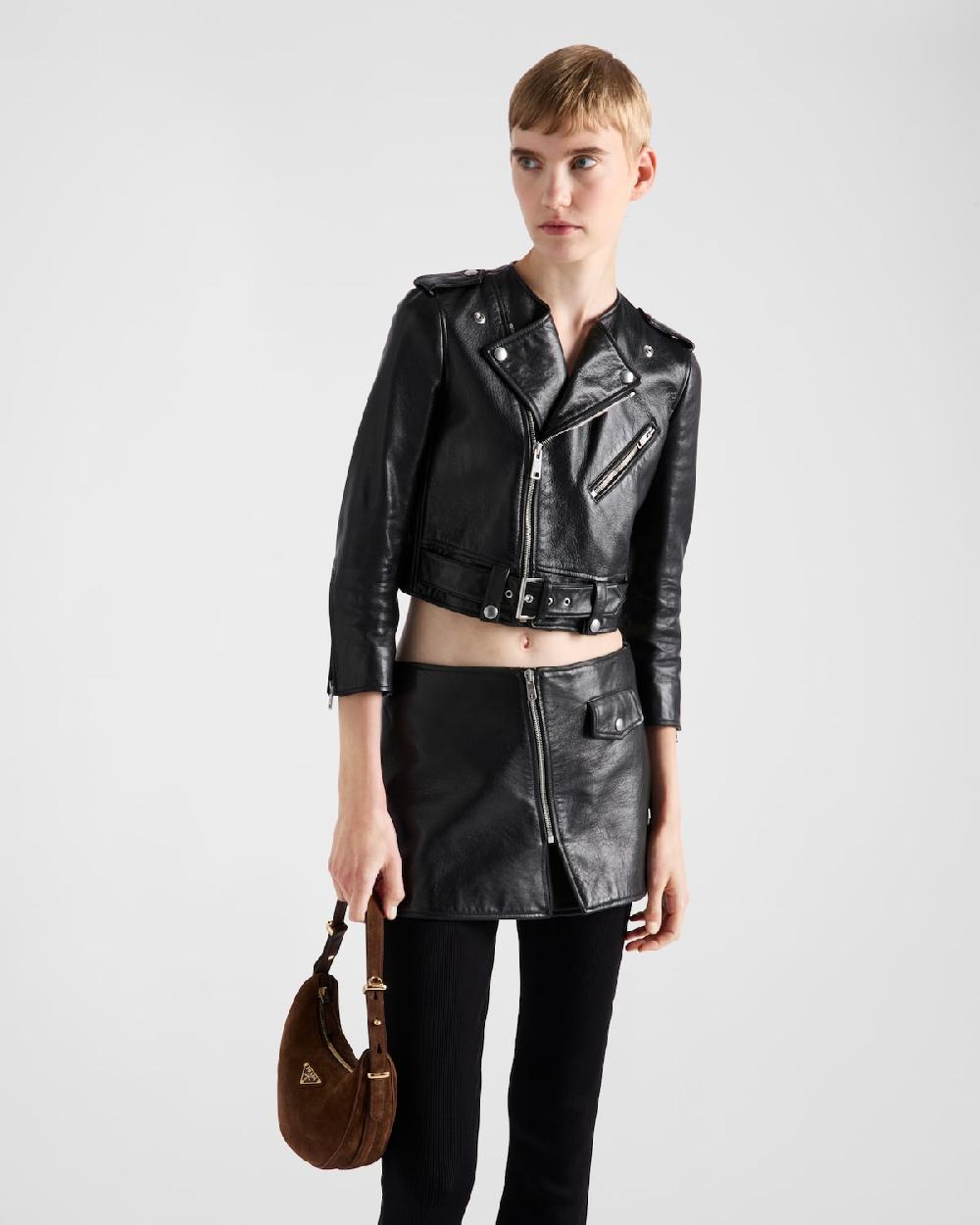 Prada Chaqueta Biker De Piel