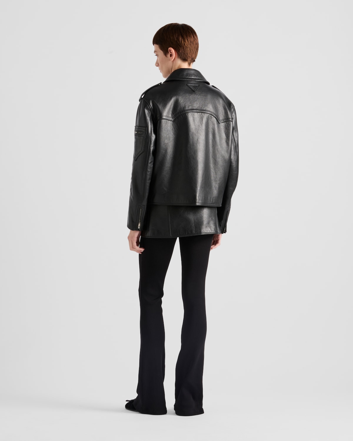 Prada Chaqueta Biker De Piel