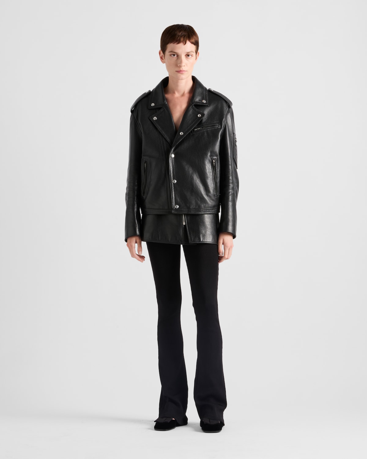 Prada Chaqueta biker de piel
