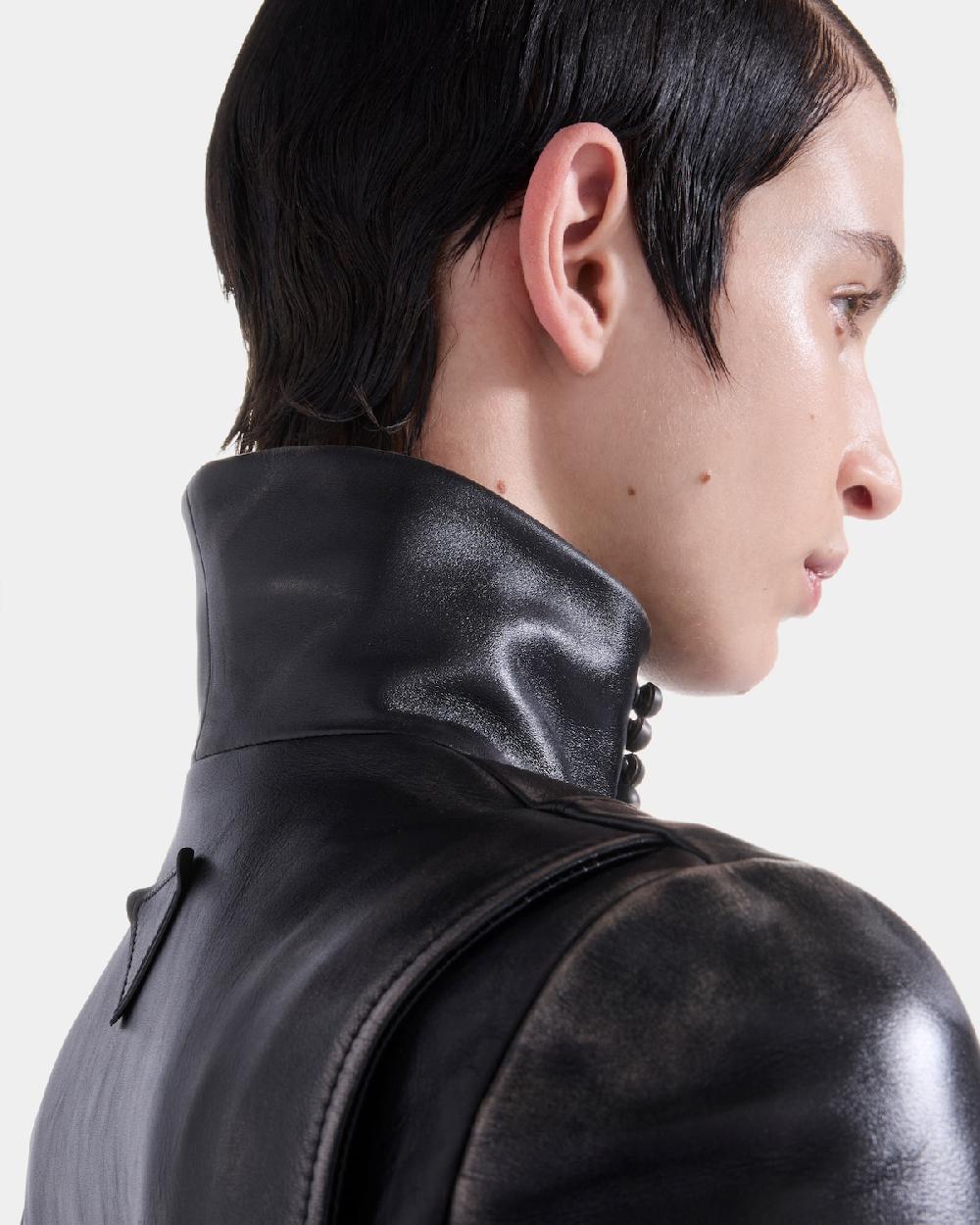 Prada Chaqueta Biker De Piel