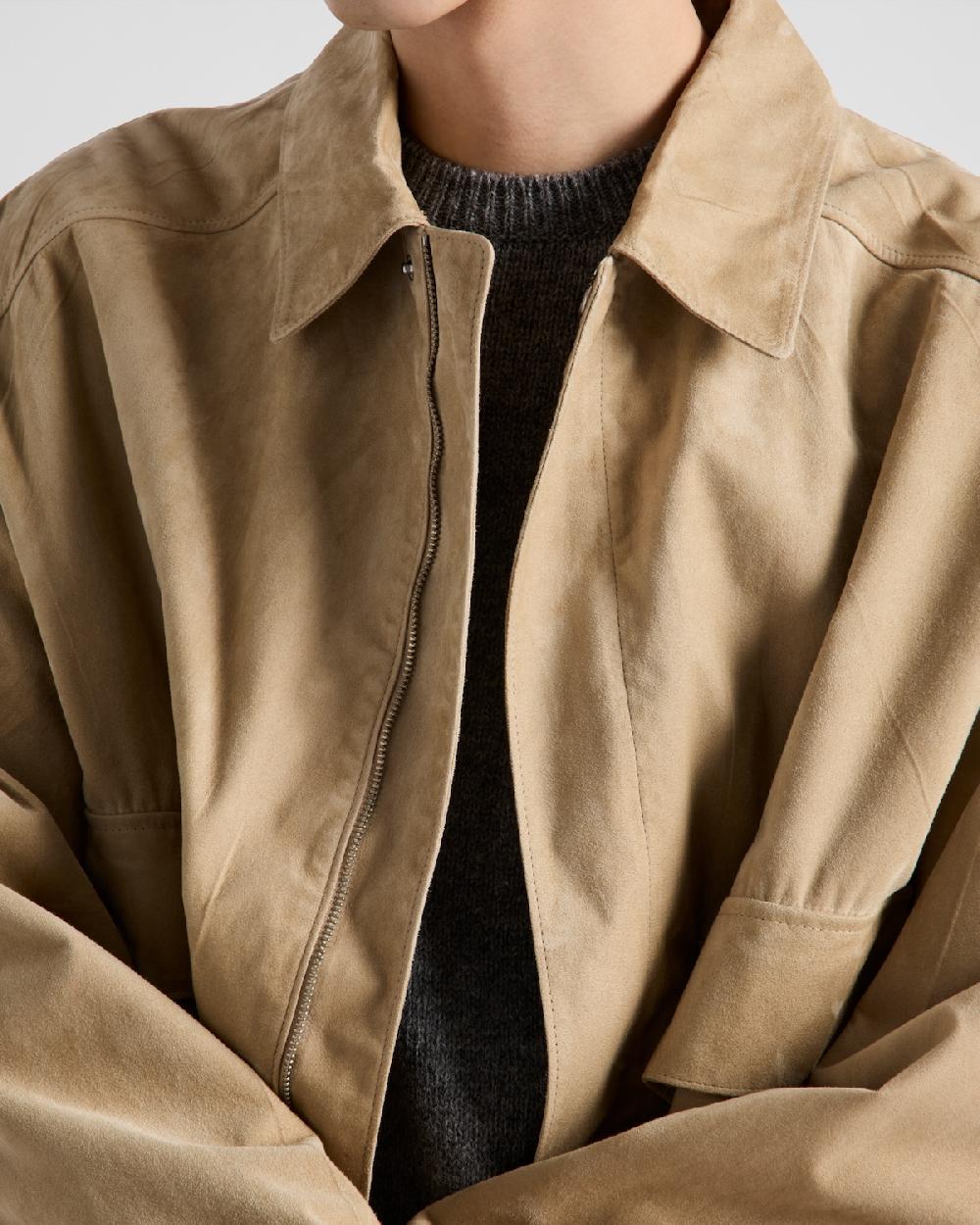 Prada Chaqueta Bomber De Ante Y Algodón