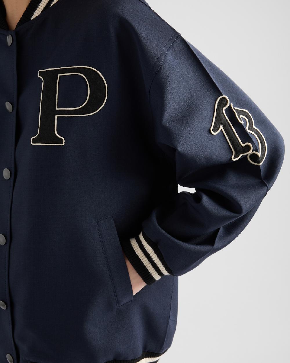 Prada Chaqueta Bomber De Kid Mohair Con Parches