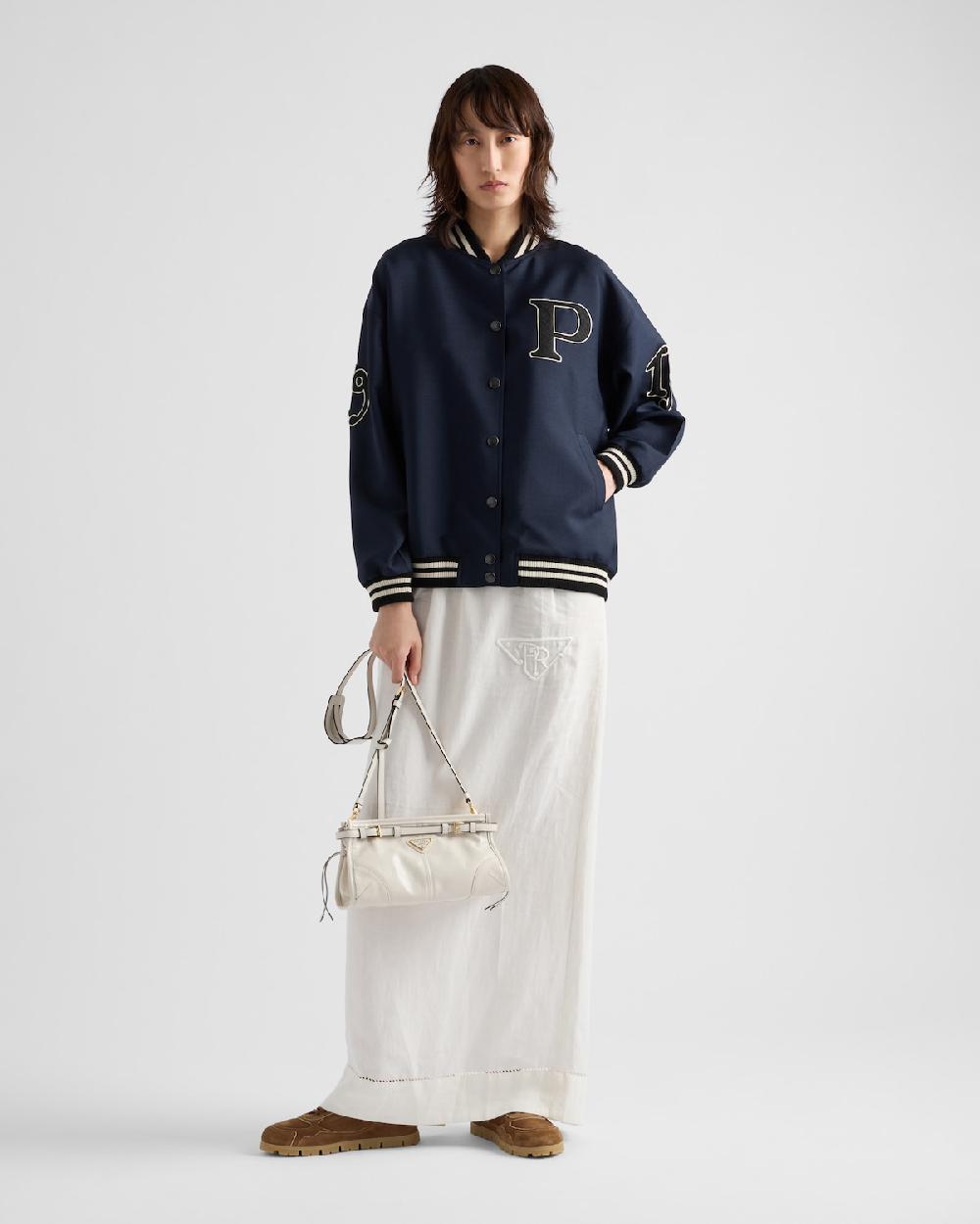 Prada Chaqueta bomber de kid mohair con parches