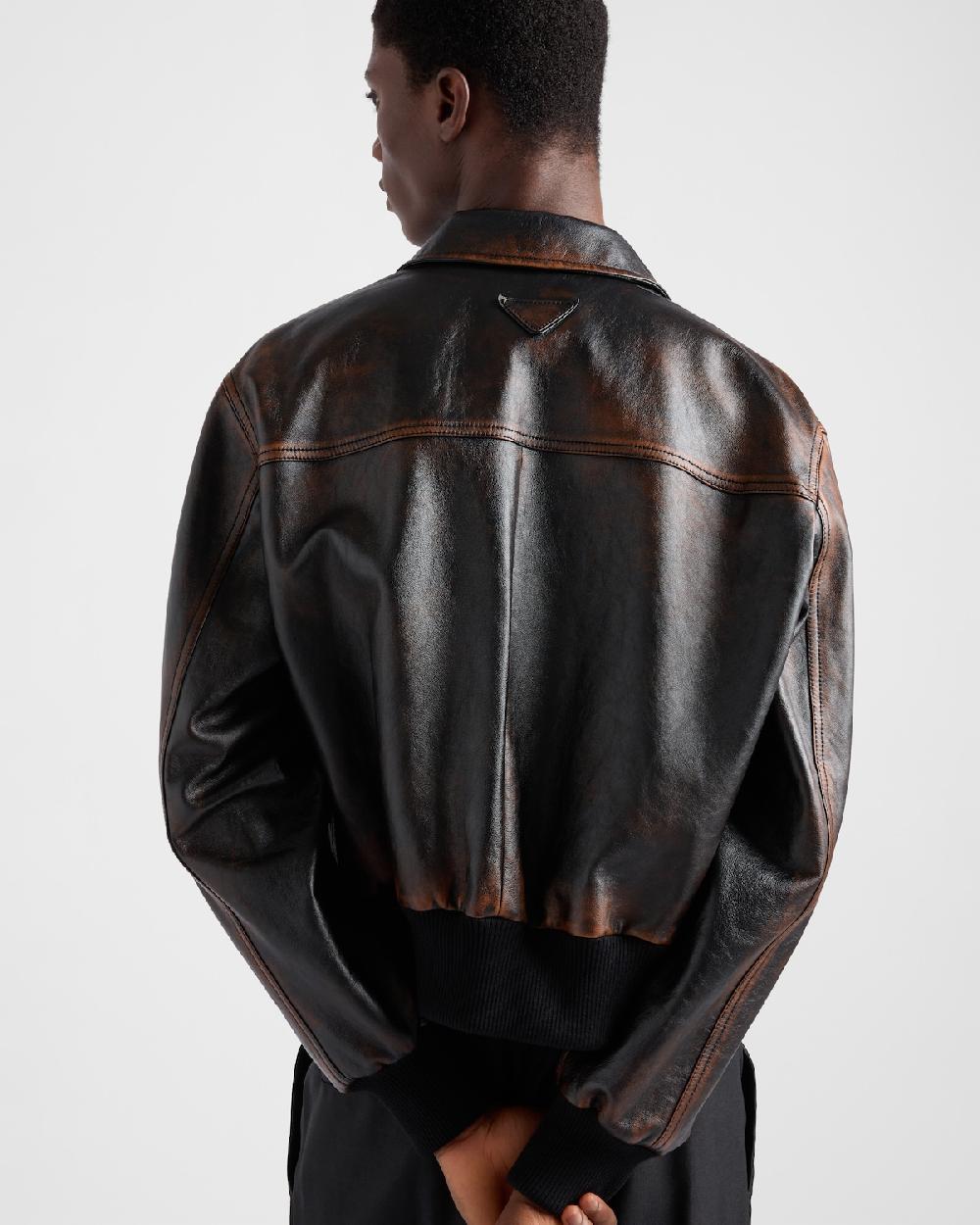 Prada Chaqueta Bomber De Piel