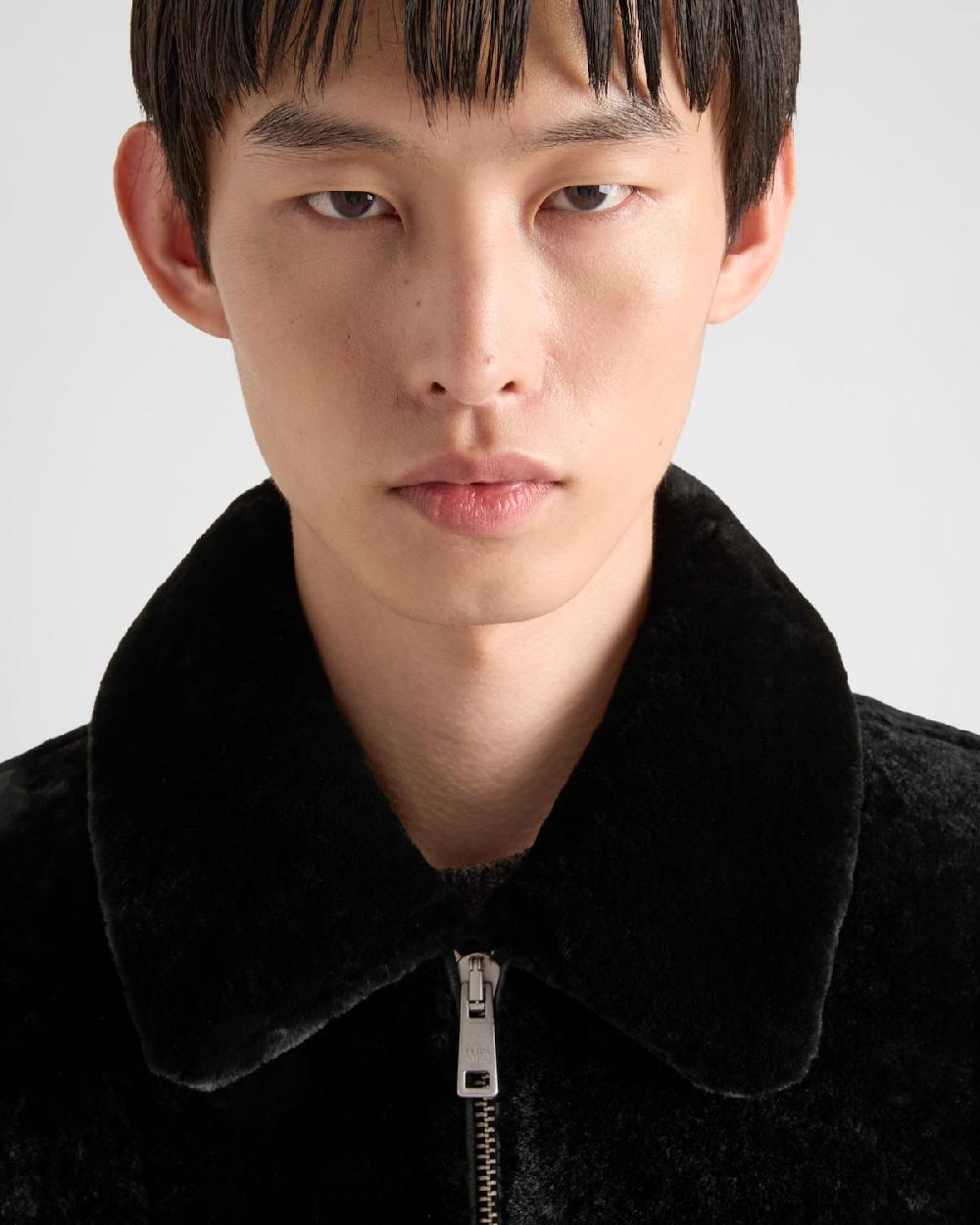 Prada Chaqueta Bomber De Piel Vuelta