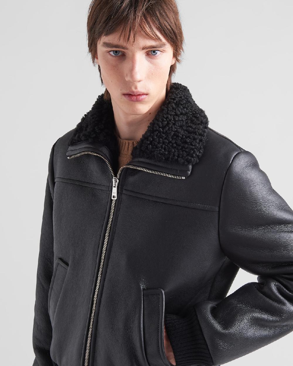 Prada Chaqueta Bomber De Piel Vuelta