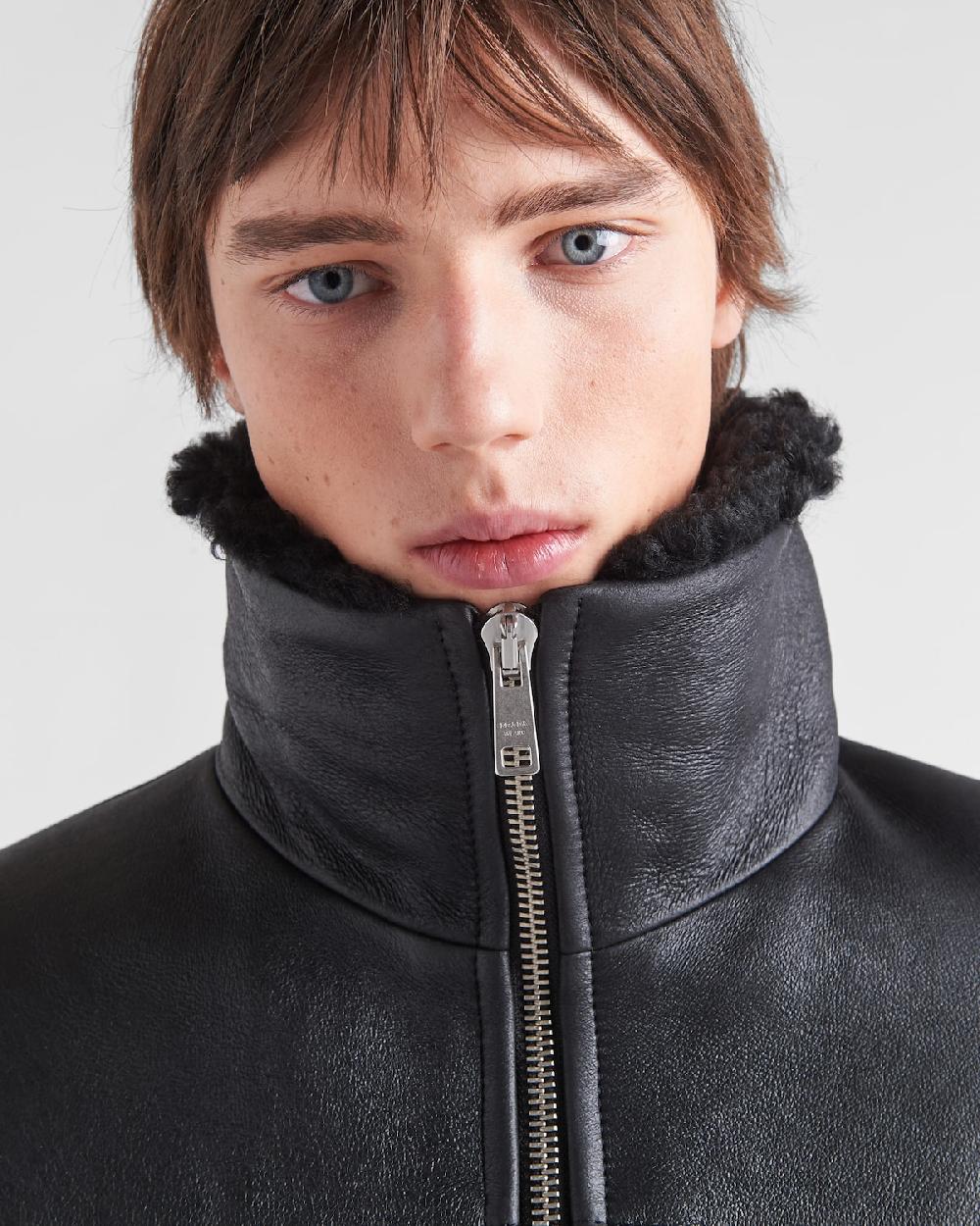 Prada Chaqueta Bomber De Piel Vuelta