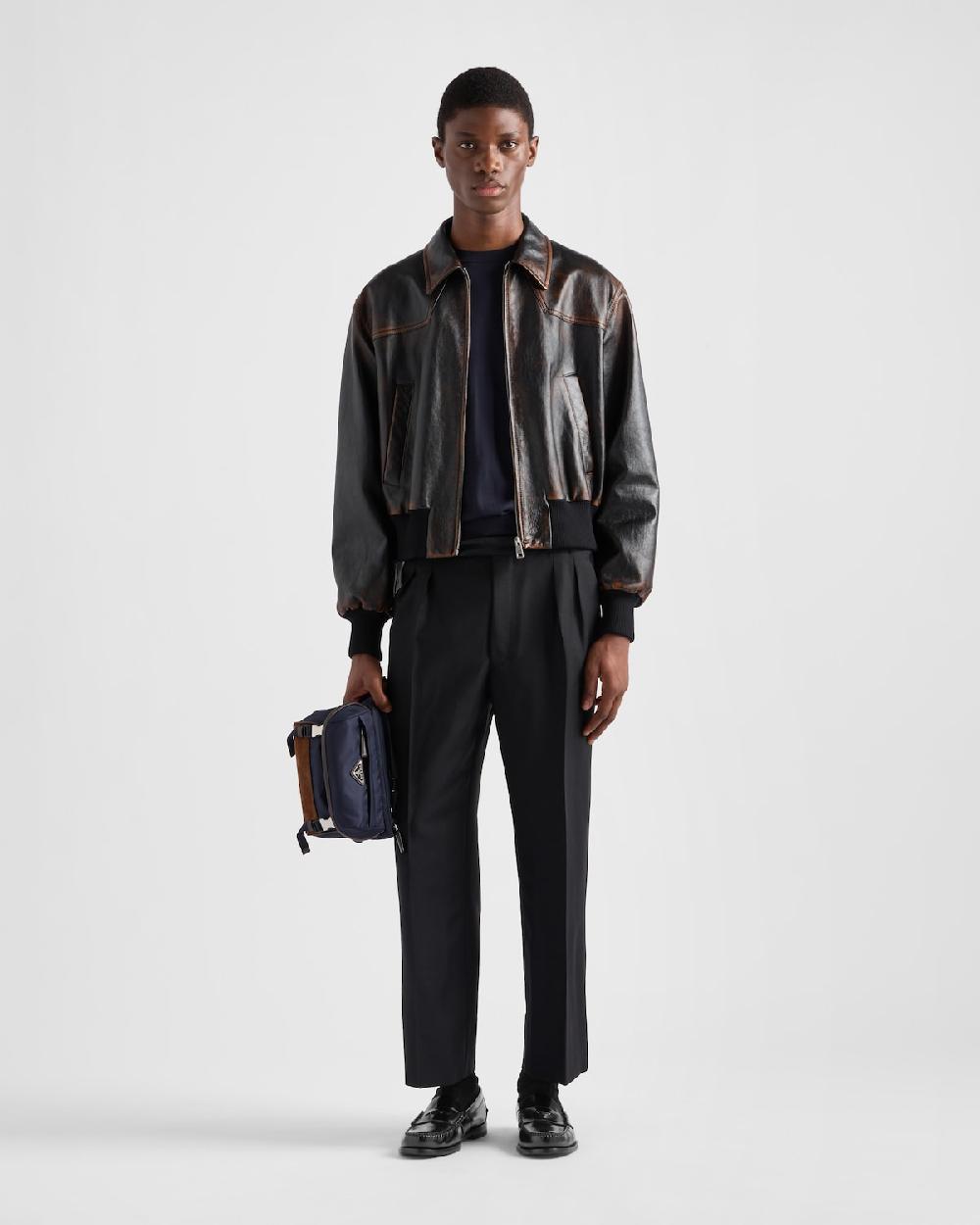 Prada Chaqueta bomber de piel