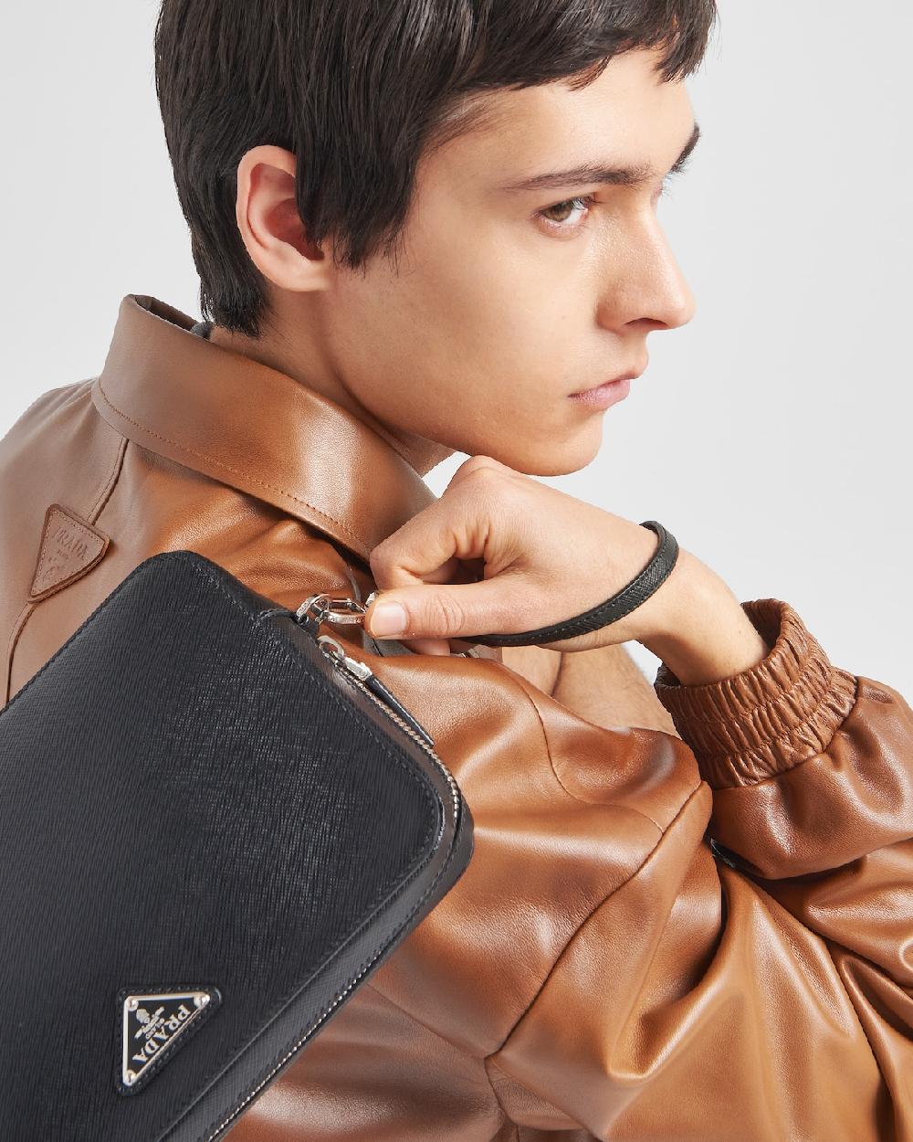 Prada Chaqueta Bomber Holgada De Napa