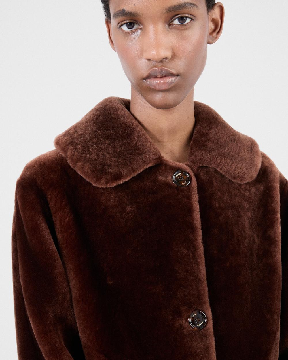 Prada Chaqueta Caban De Borreguillo