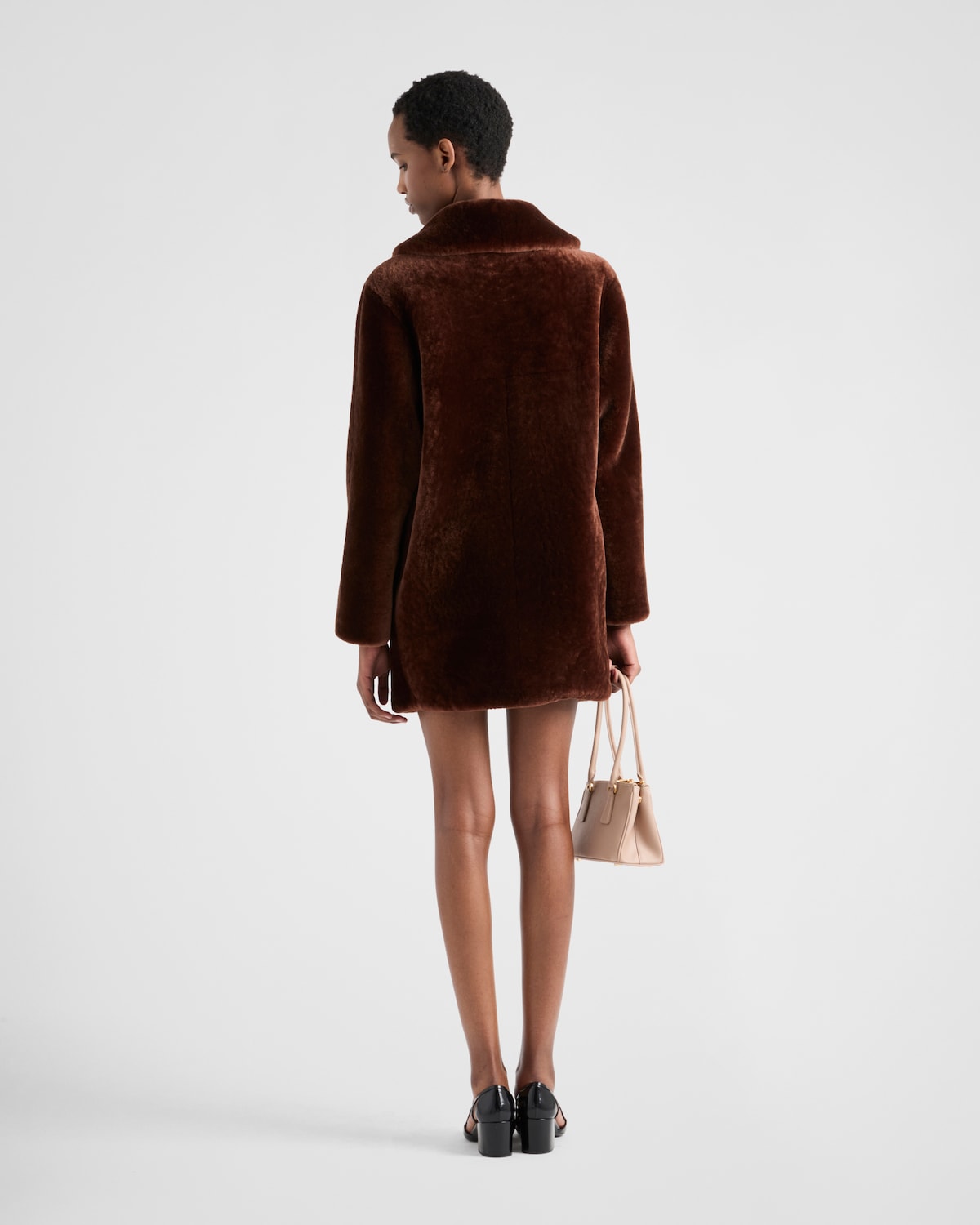 Prada Chaqueta Caban De Borreguillo