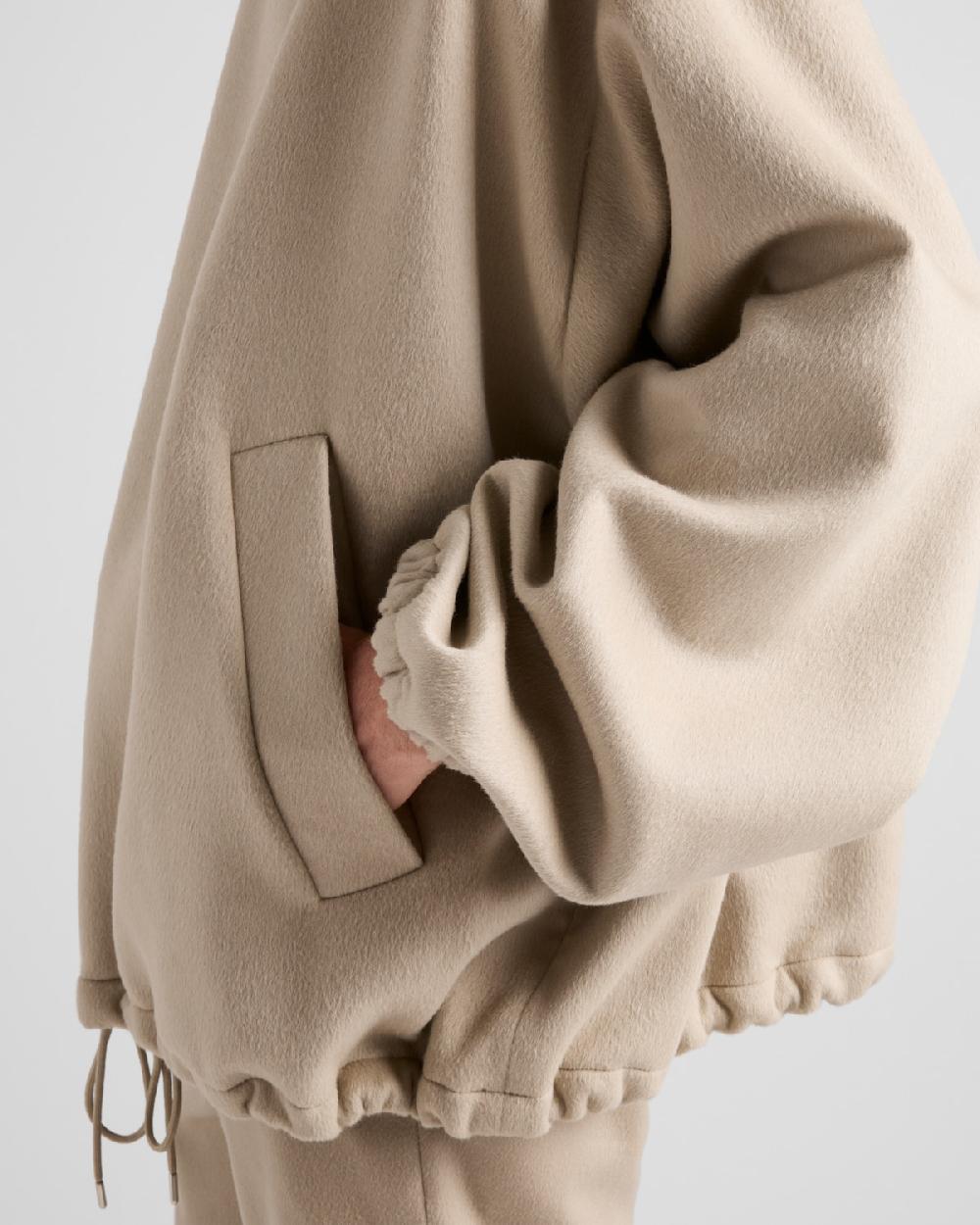 Prada Chaqueta Con Capucha De Mezcla De Lana