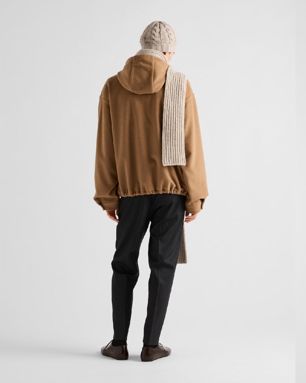 Prada Chaqueta Con Capucha De Pelo De Camello