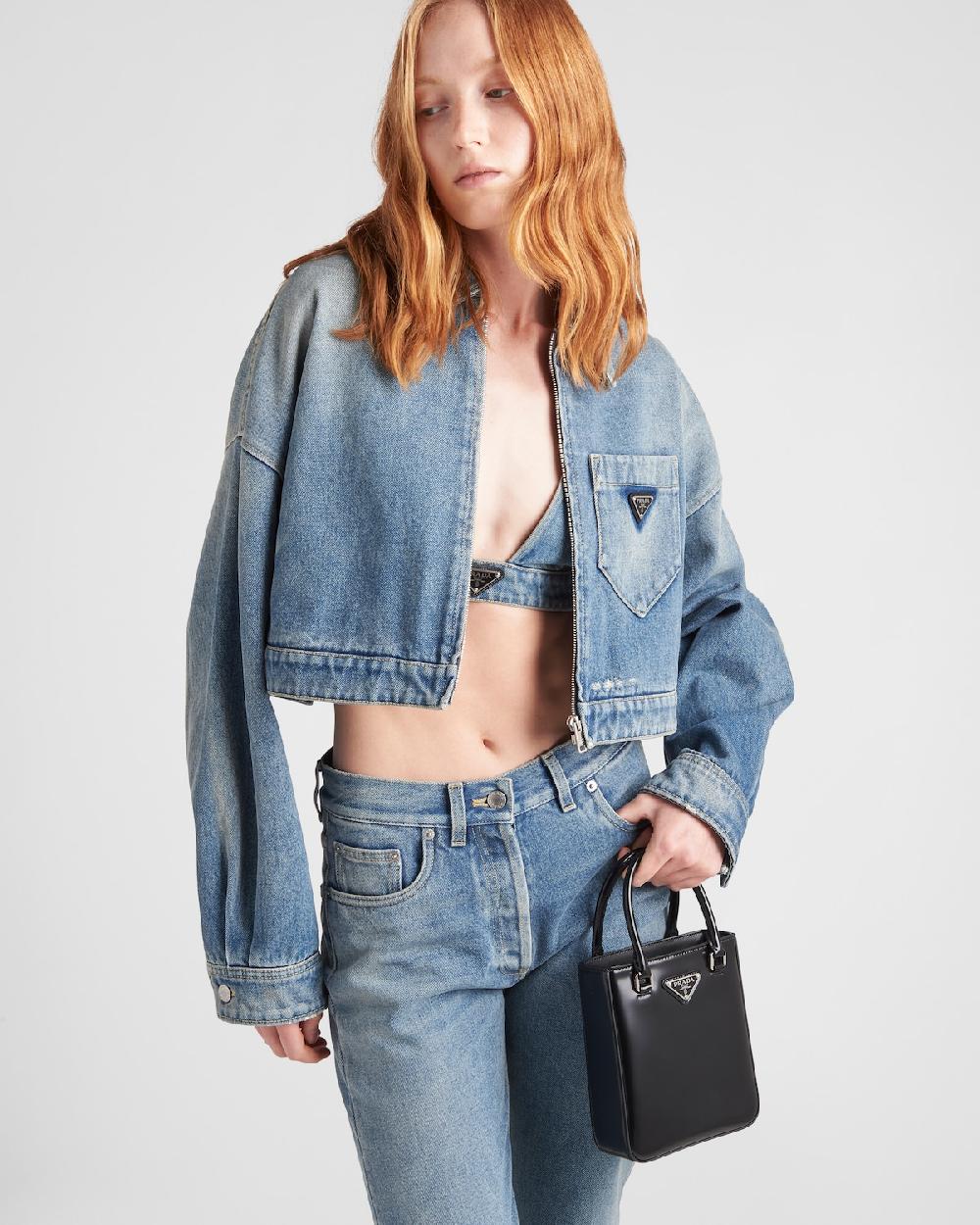 Prada Chaqueta Corta De Tejido Vaquero Orgánico