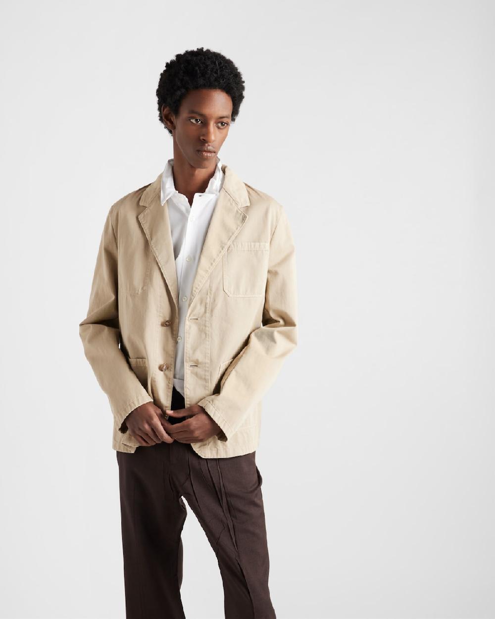 Prada Chaqueta De Algodón De Botonadura Simple