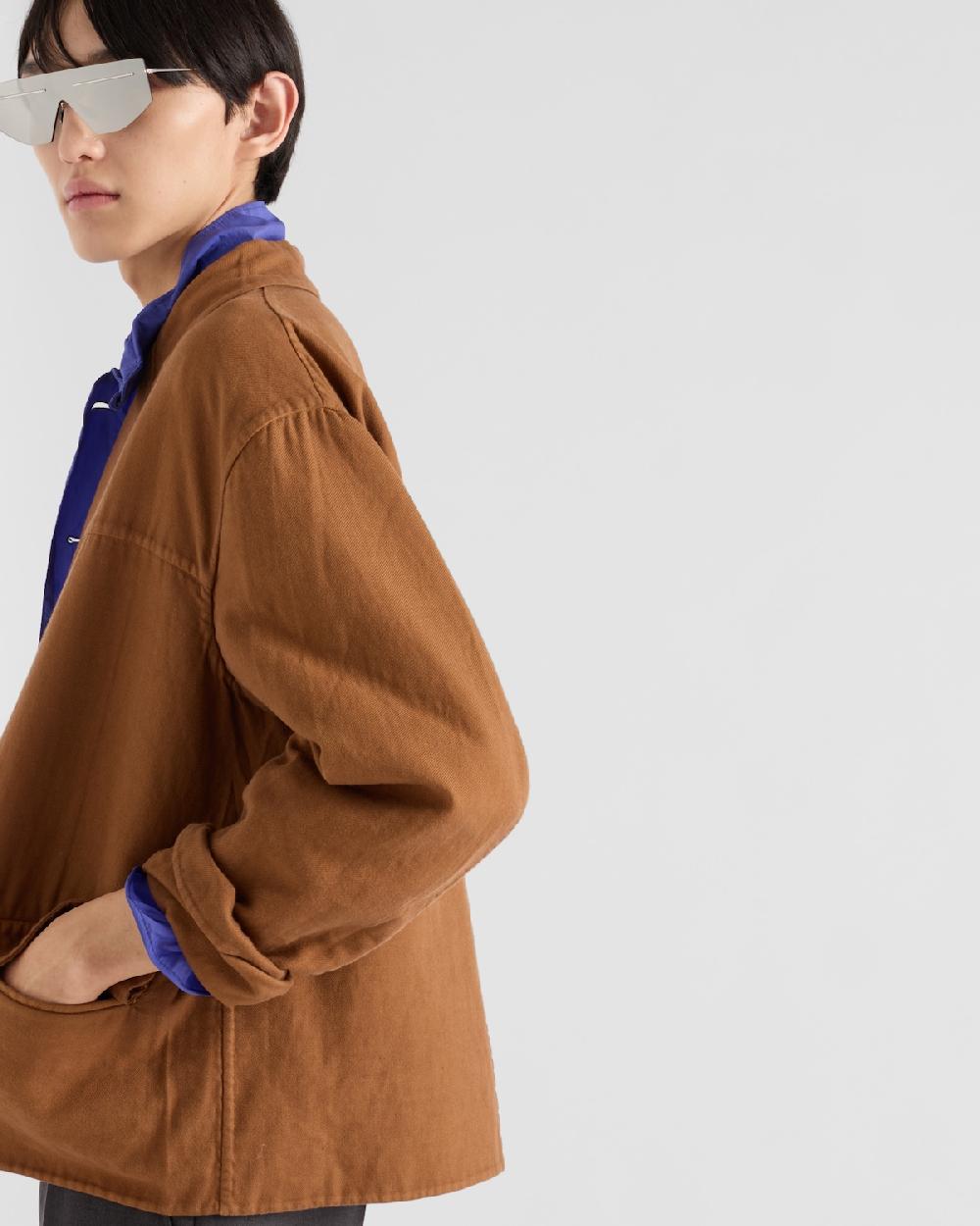 Prada Chaqueta De Algodón De Botonadura Simple