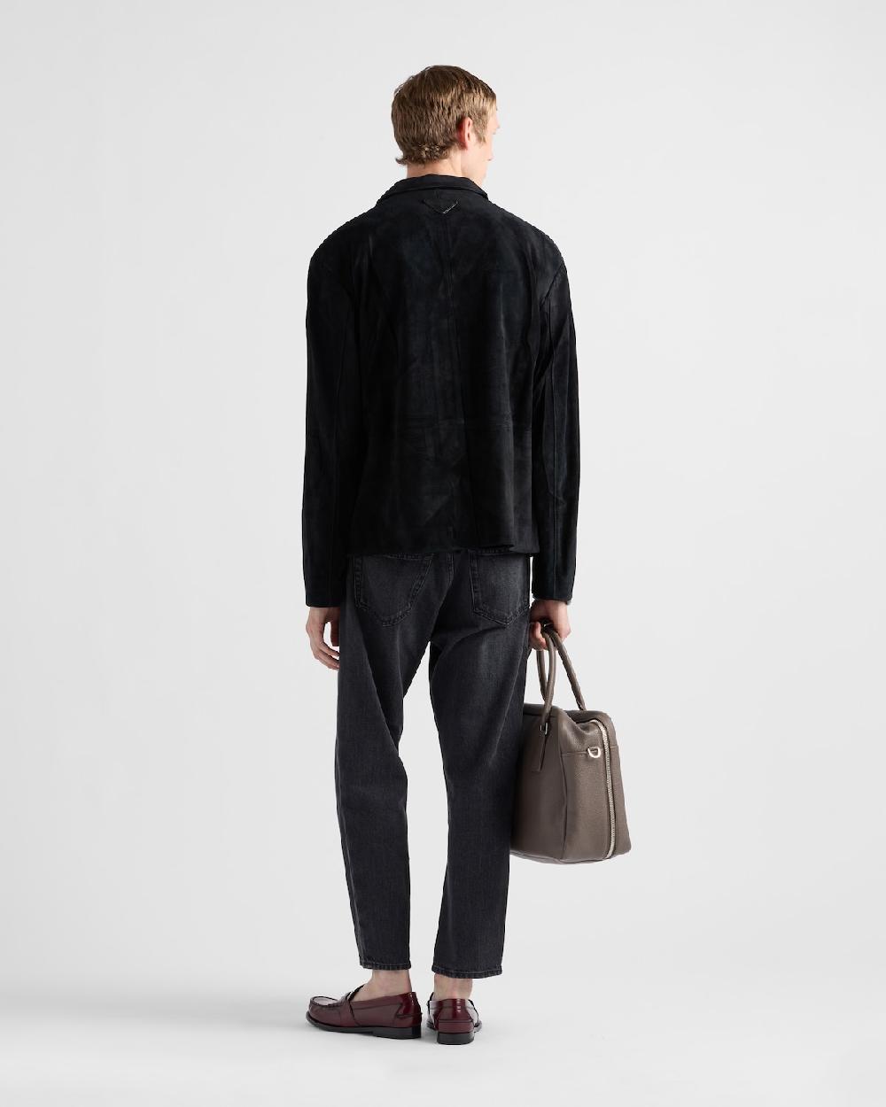 Prada Chaqueta De Ante De Becerro